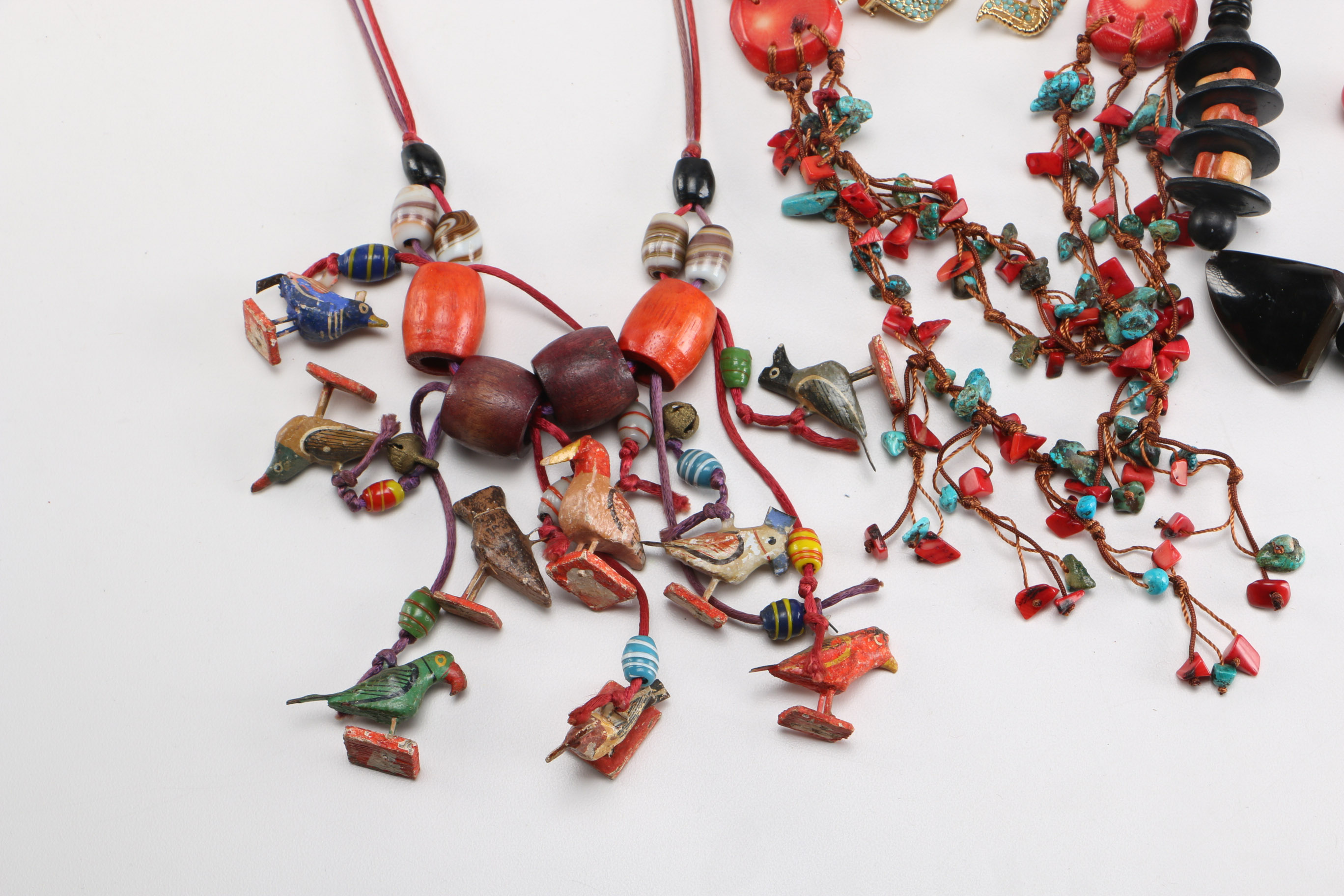 Collection of Wooden Costume Jewelry