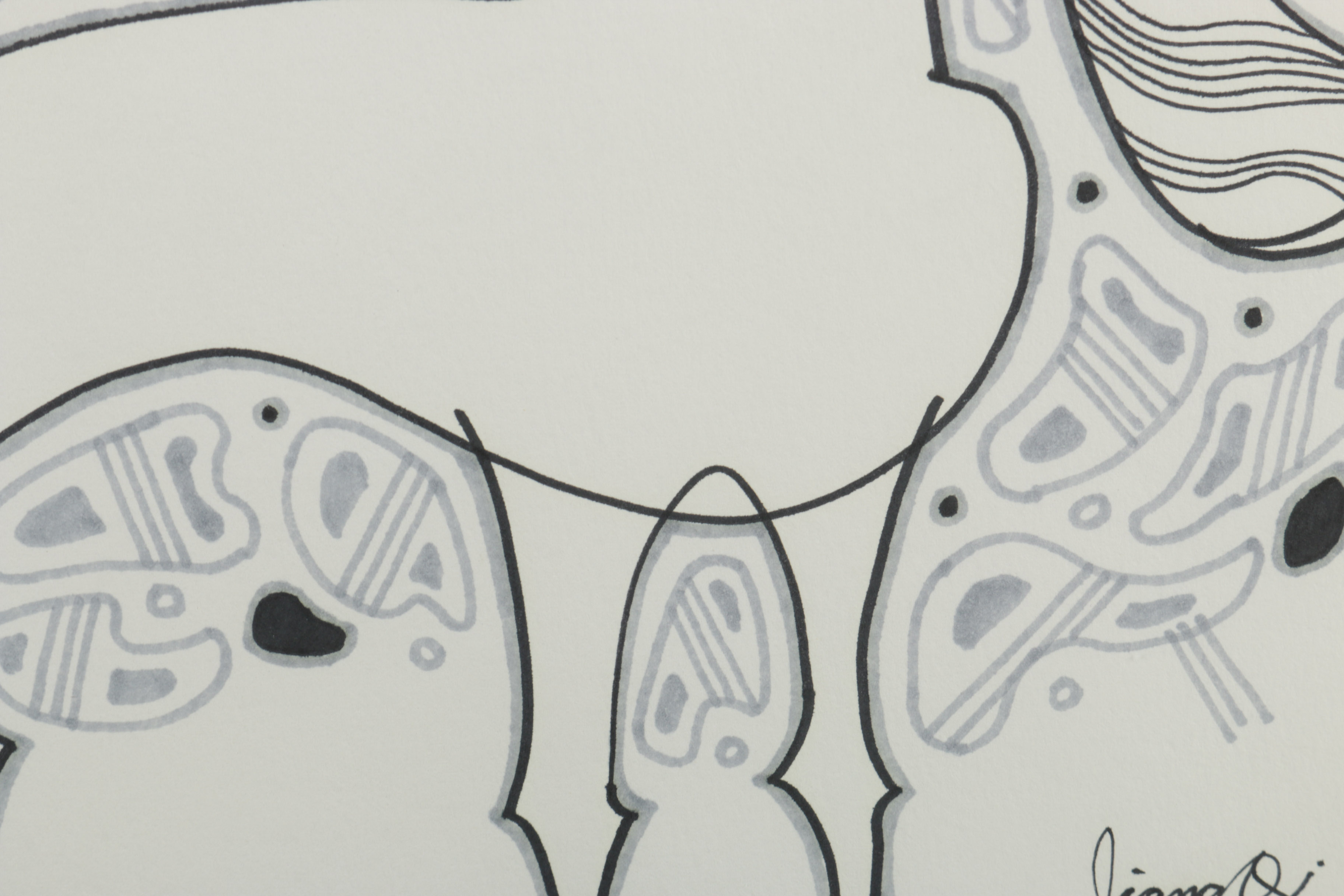 Jiang Qi Pen and Ink Drawing of Horse