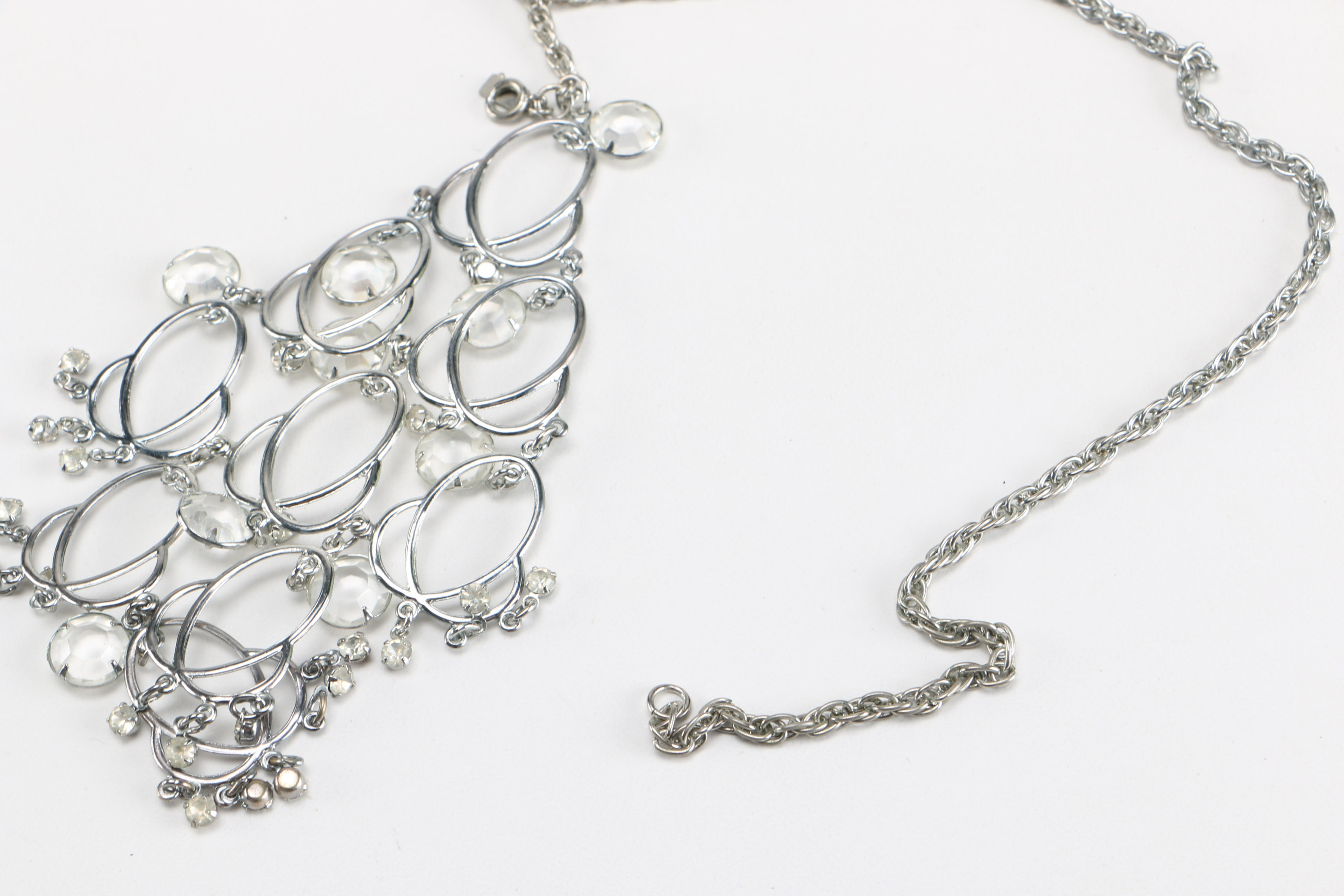 Collection of Black and Silver Tone Costume Jewelry