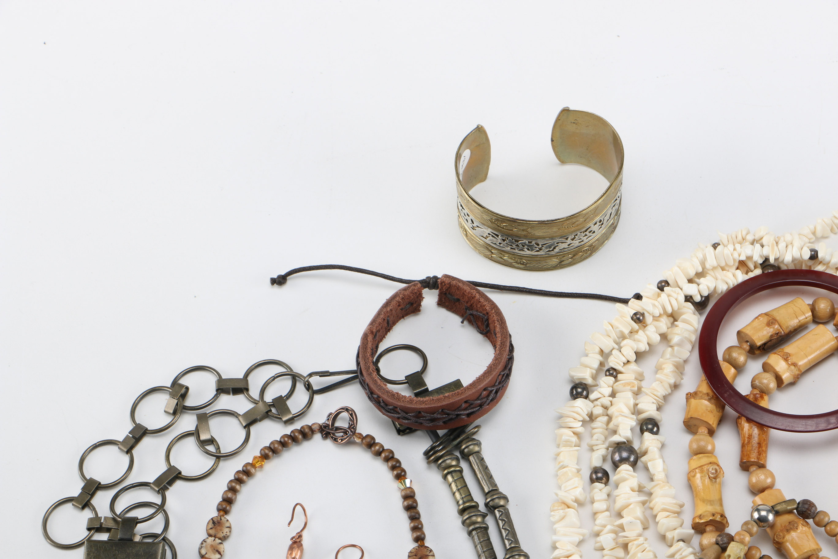 Collection of Tribal Inspired Costume Jewelry in Earth Tones