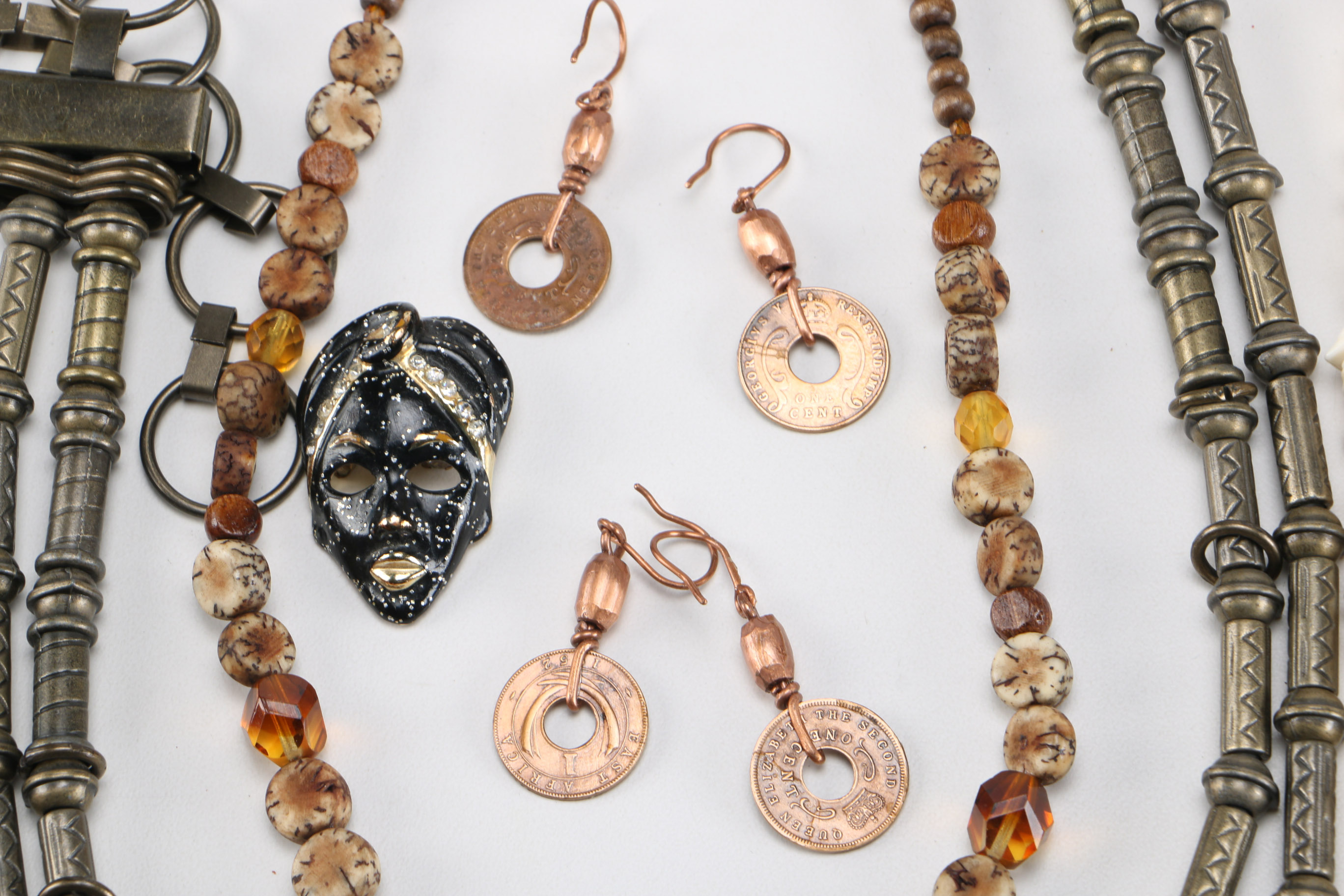 Collection of Tribal Inspired Costume Jewelry in Earth Tones