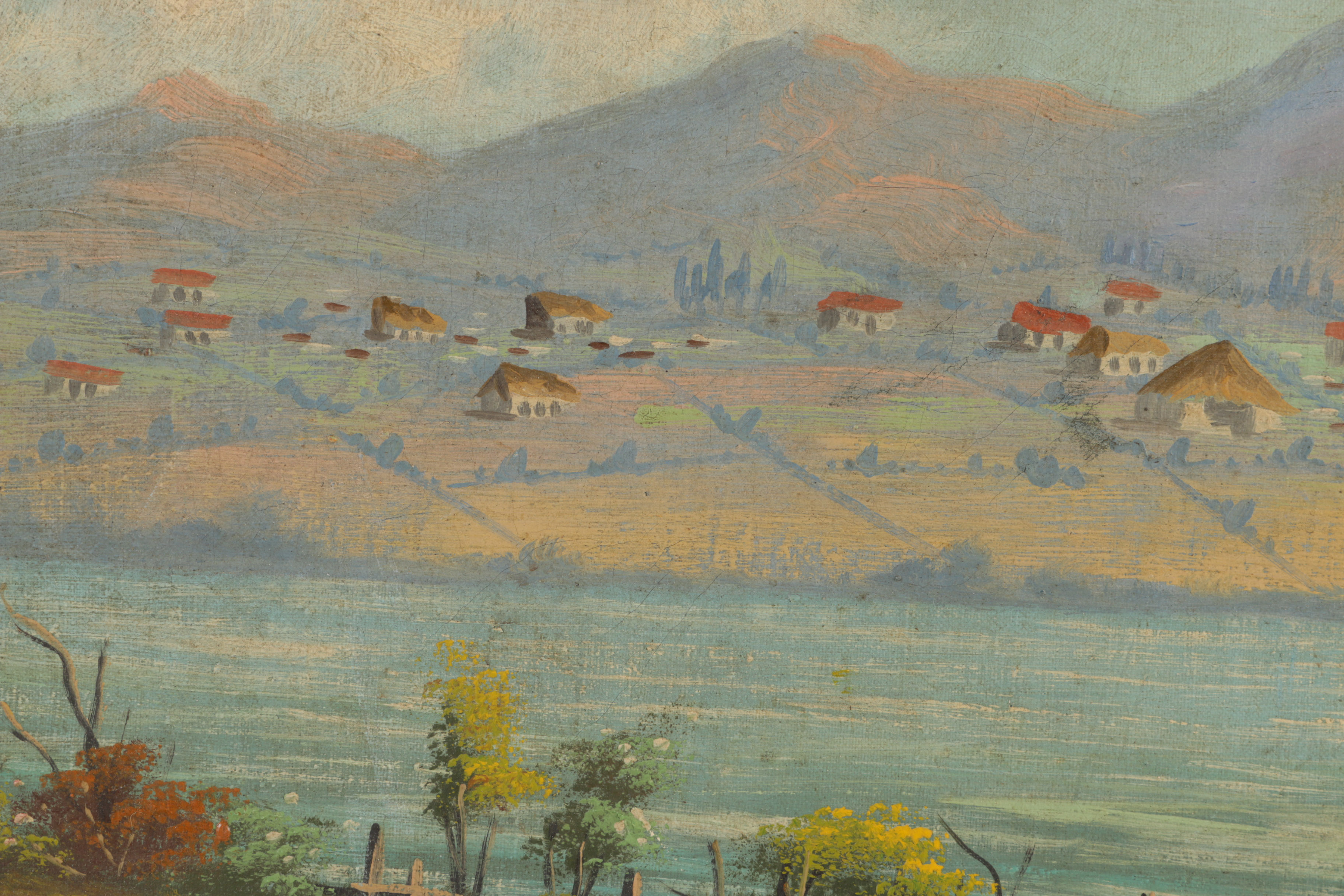 Gonzalo Endara Crow Original Oil Painting "Lake - San Pablo - Ecuador"