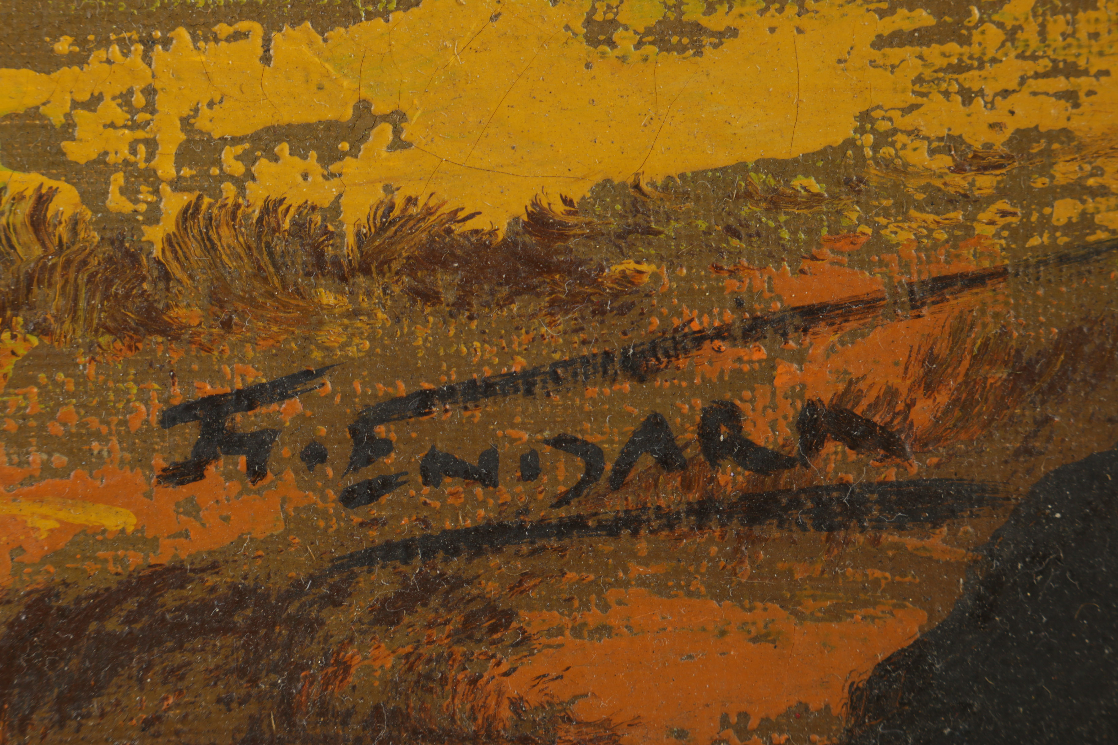 Gonzalo Endara Crow Original Oil Painting "Lake - San Pablo - Ecuador"