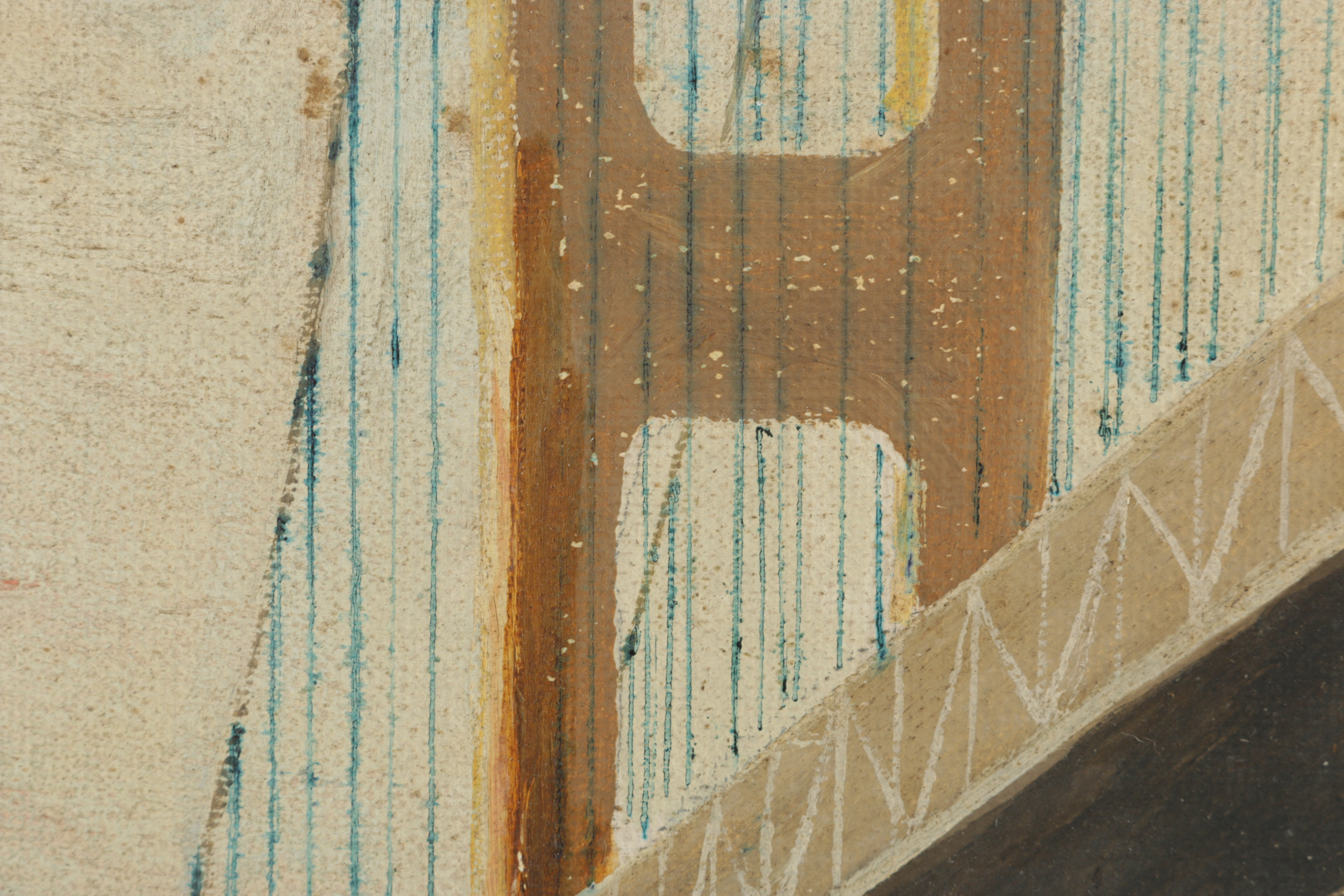 Ted Carlson Acrylic Painting on Canvas Board "Golden Gate Bridge"