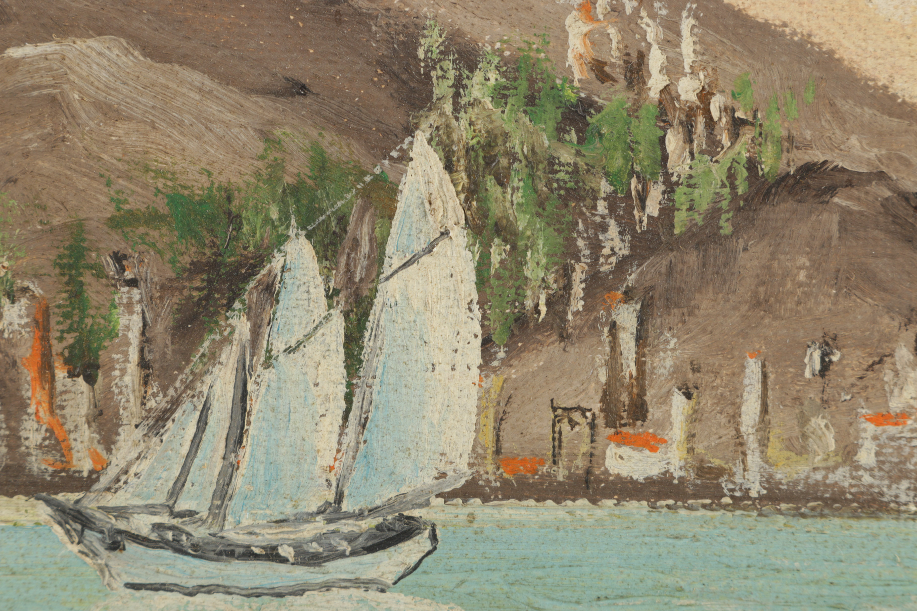 Ted Carlson Acrylic Painting on Canvas Board "Golden Gate Bridge"