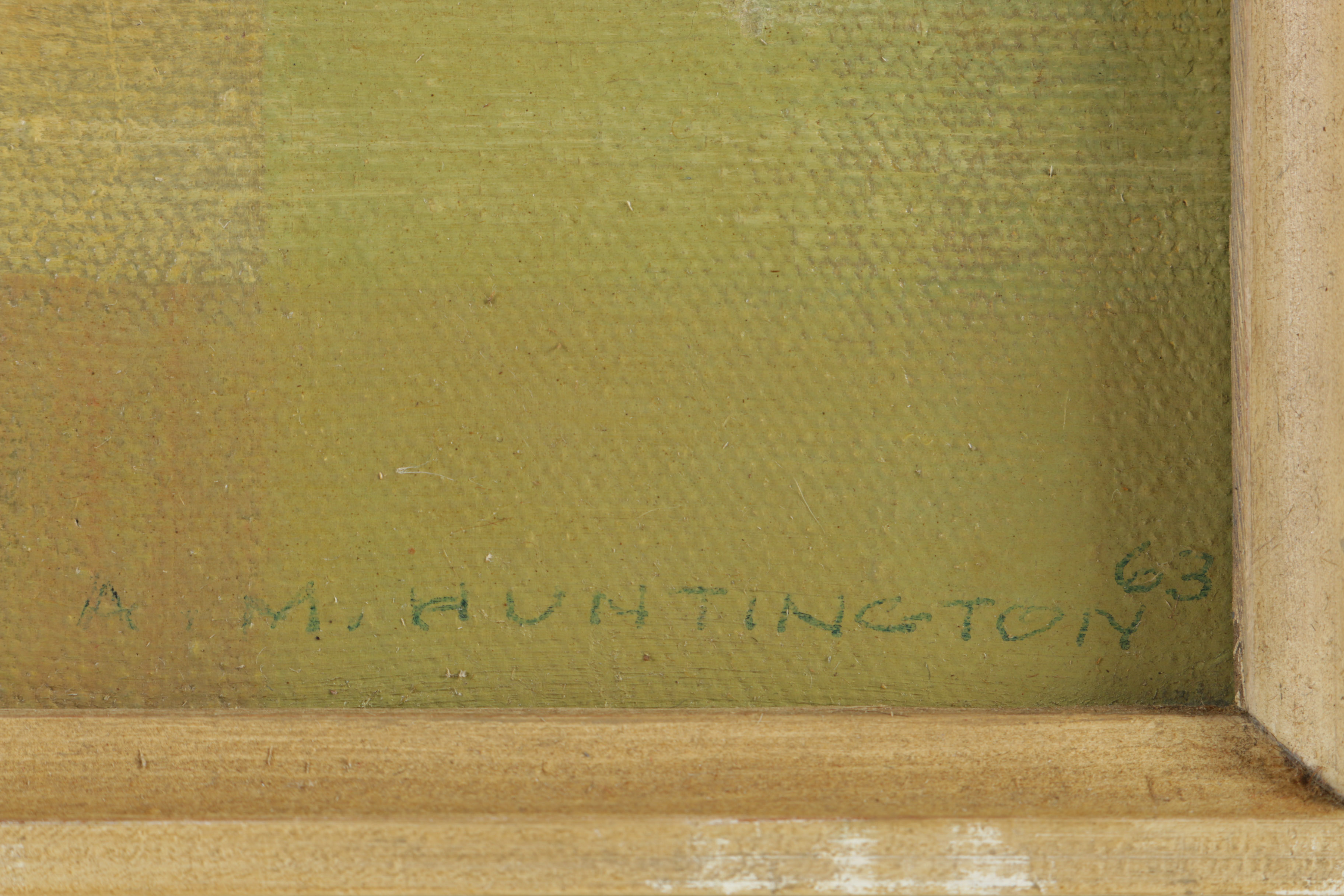 A. Montgomery Huntington Oil Painting Abstract Harbor Scene