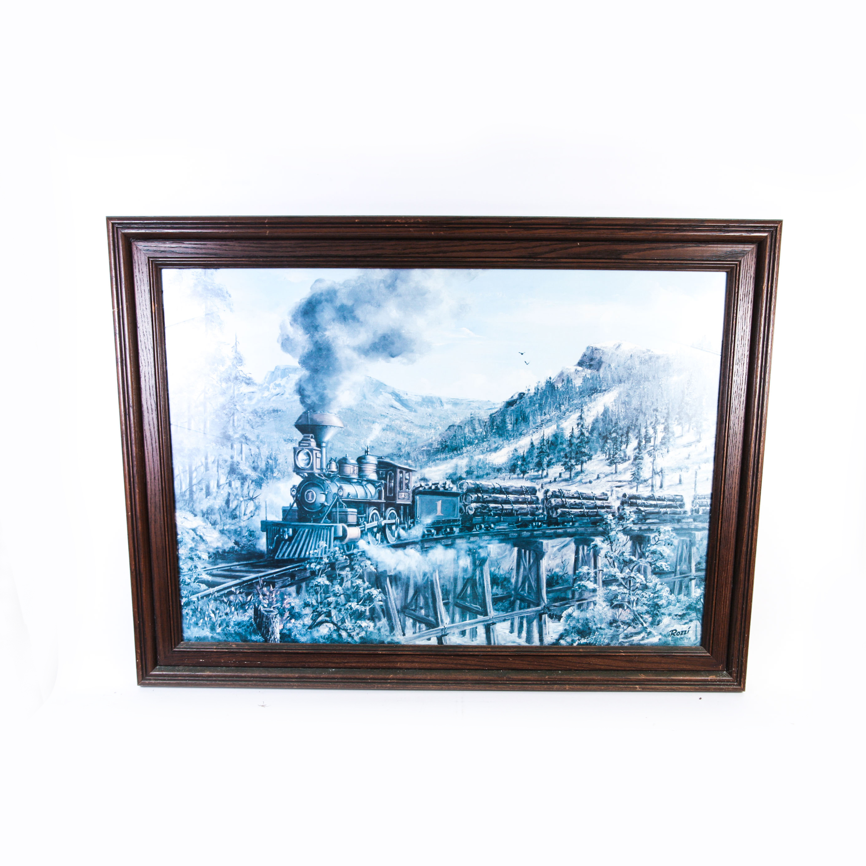 Jim Rozzi Lithograph "Smoke Steam and Timber"