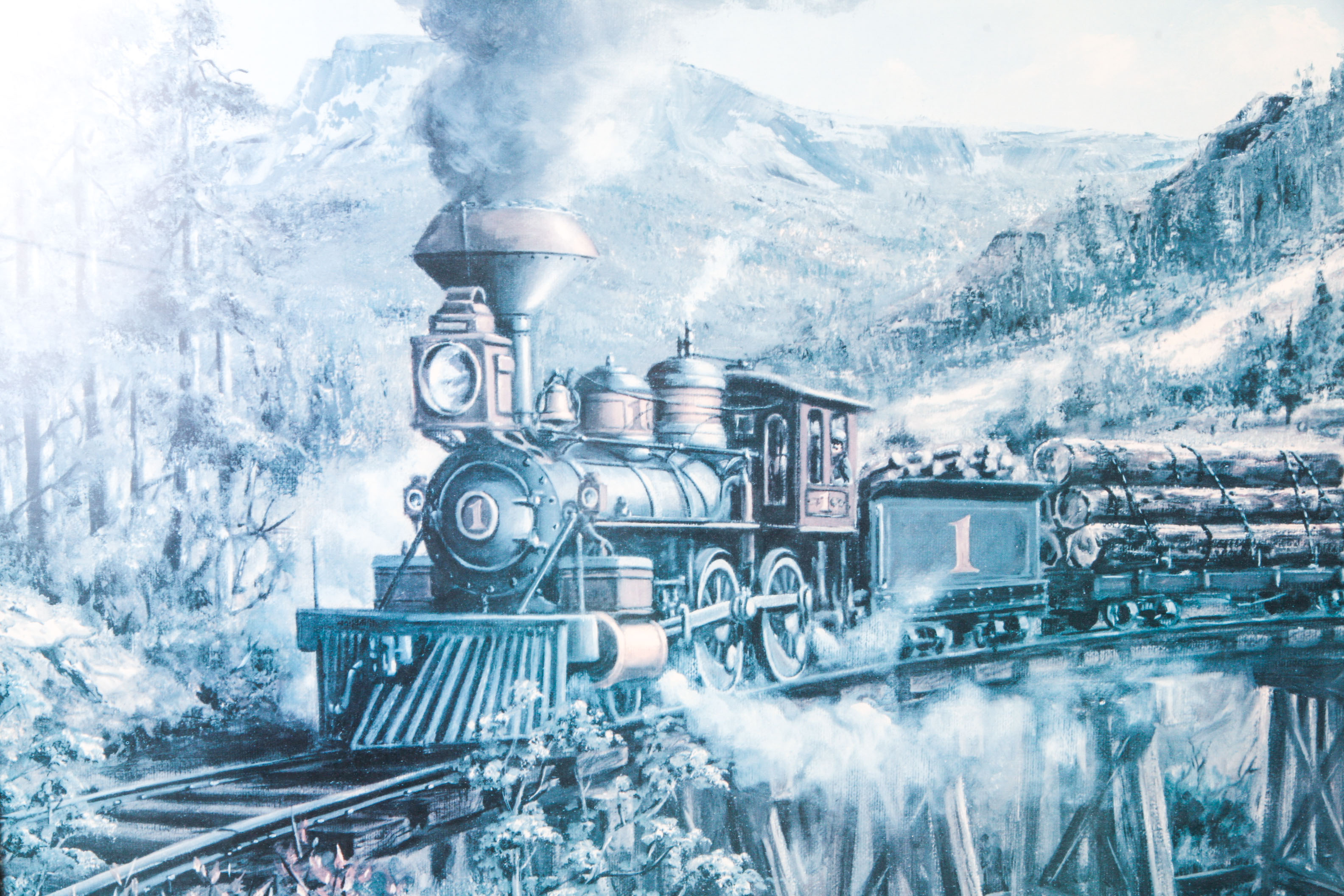 Jim Rozzi Lithograph "Smoke Steam and Timber"