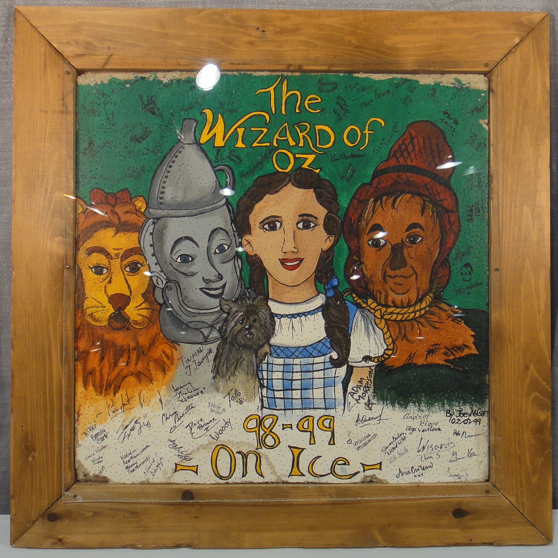 Wizard of Oz Hand Painted Cast Autographed Ceiling Tile