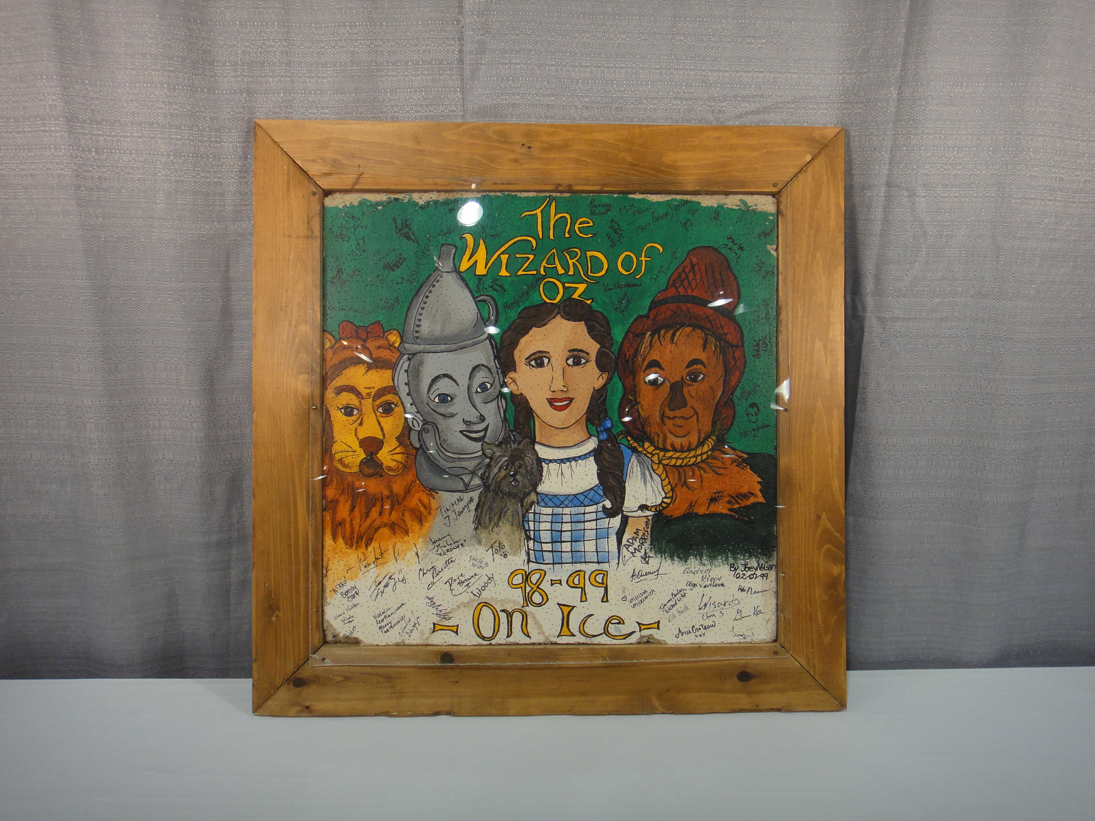 Wizard of Oz Hand Painted Cast Autographed Ceiling Tile