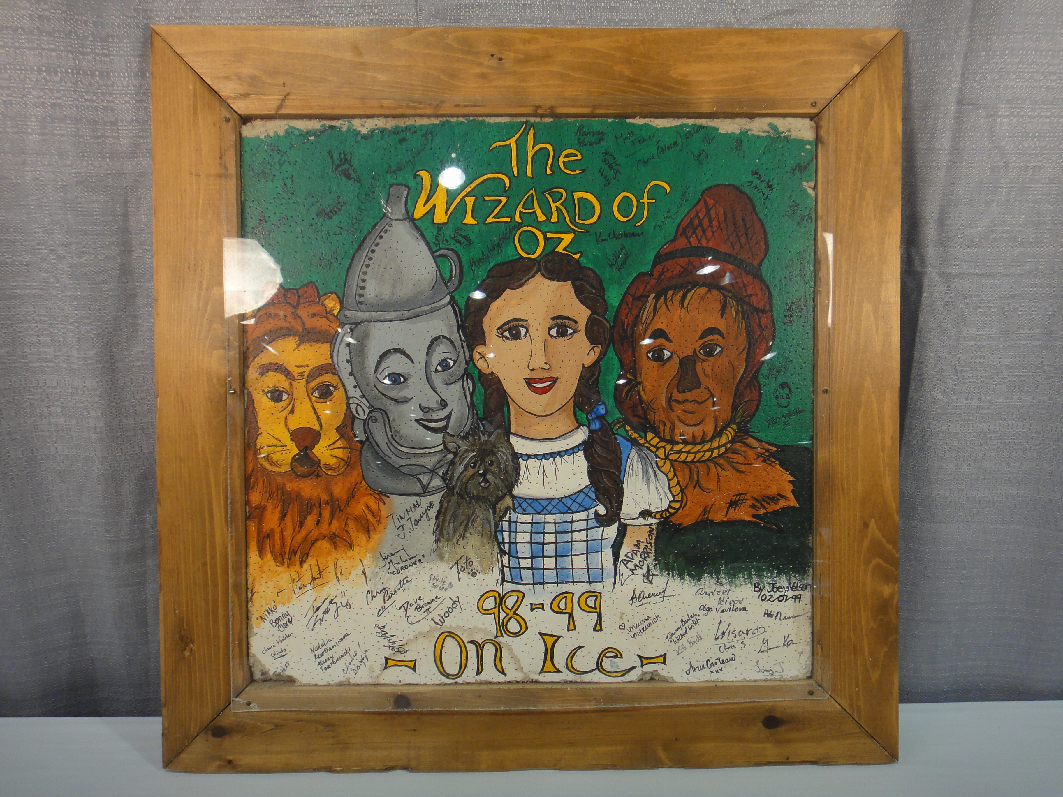 Wizard of Oz Hand Painted Cast Autographed Ceiling Tile