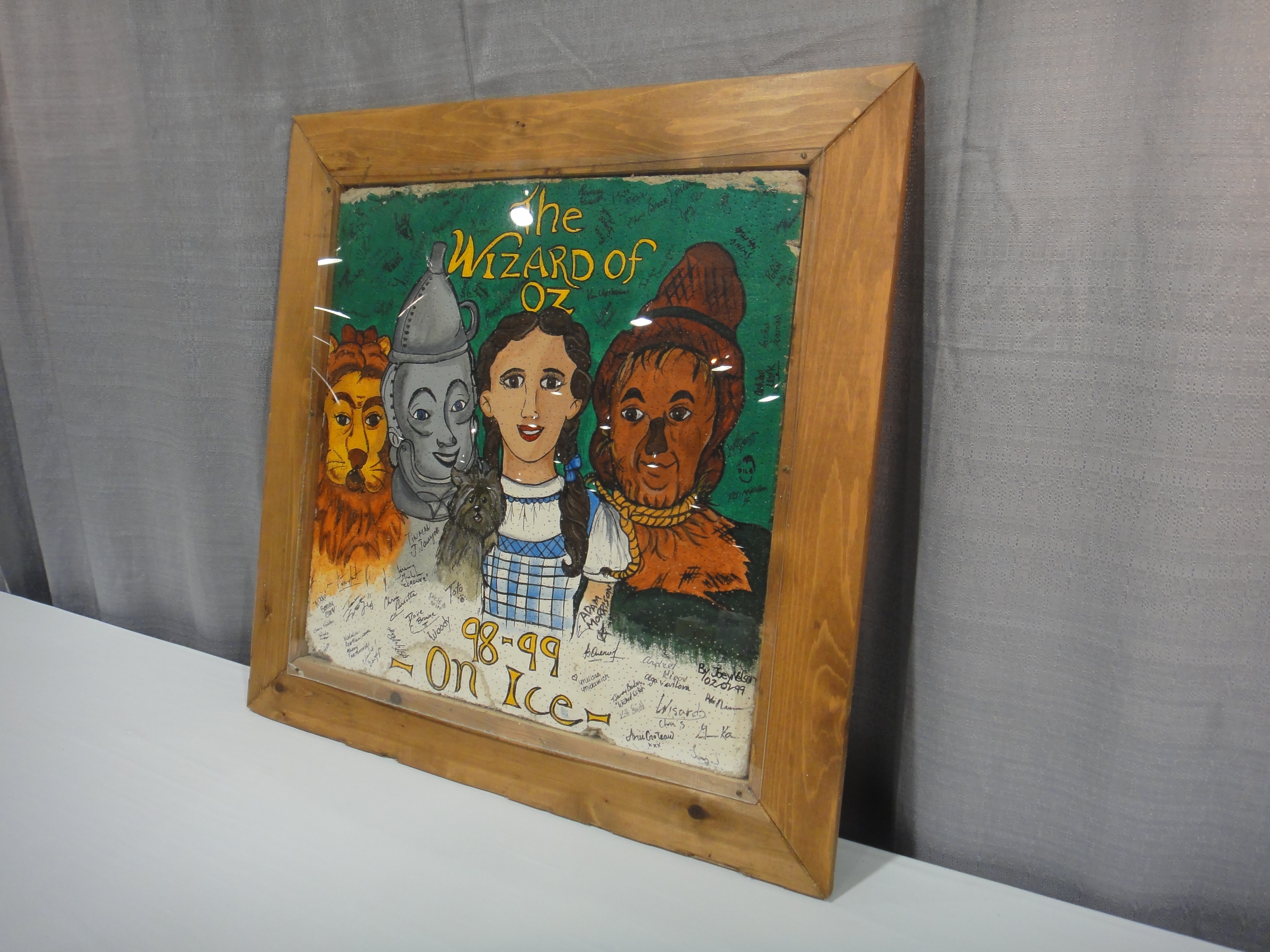 Wizard of Oz Hand Painted Cast Autographed Ceiling Tile