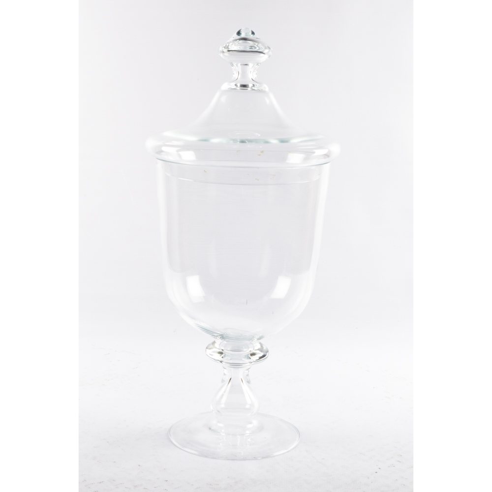 Large Clear Glass Urn