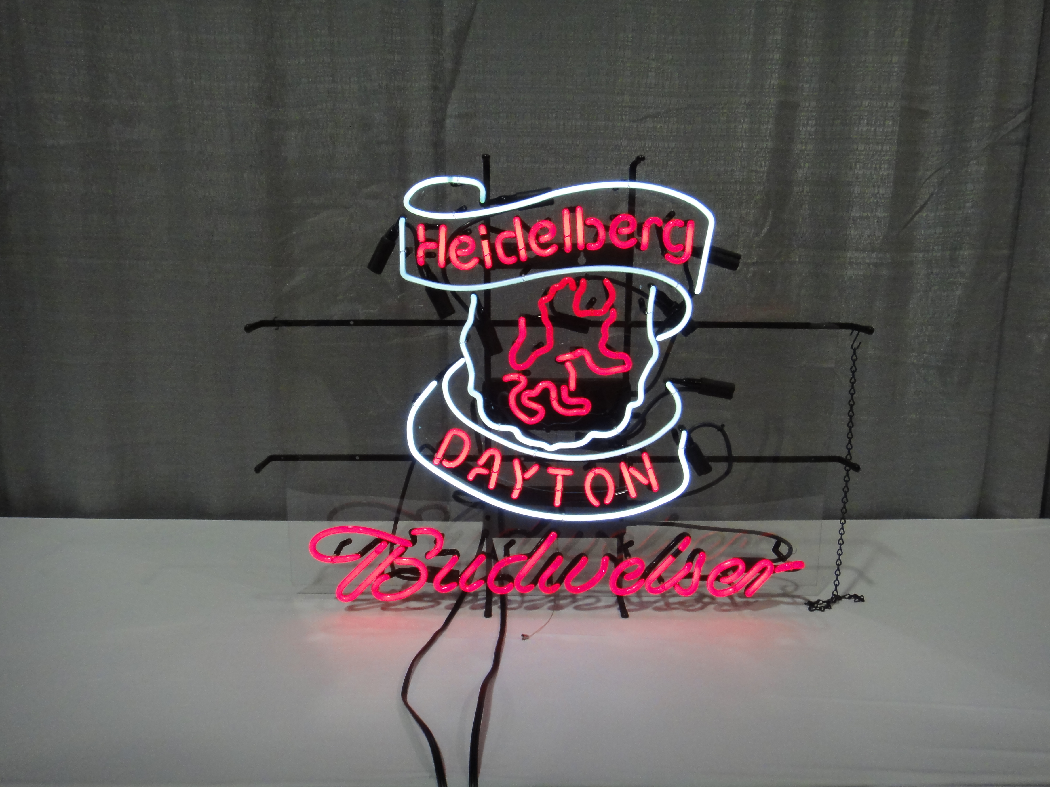 Vintage Heidelberg Dayton Budweiser Lighted Neon Beer Sign