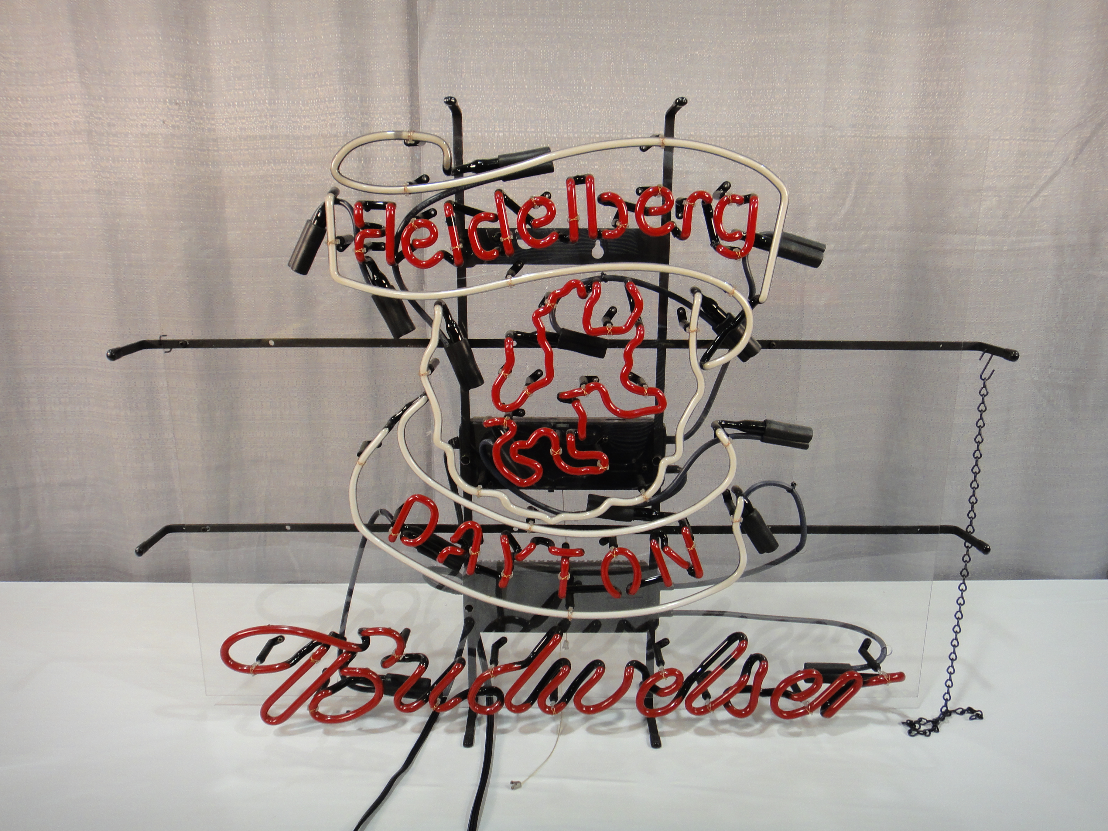 Vintage Heidelberg Dayton Budweiser Lighted Neon Beer Sign