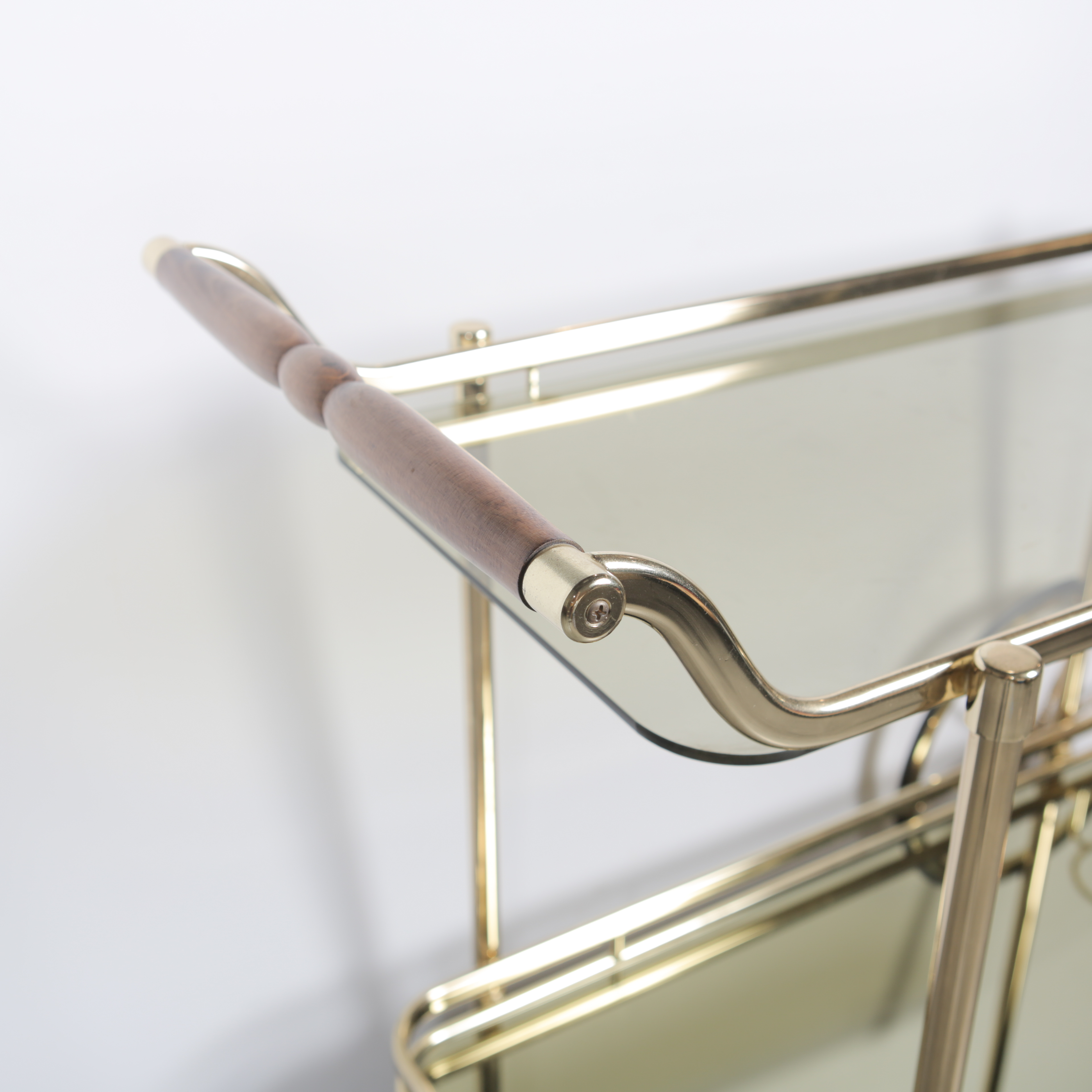 Glass and Brass Toned Bar Cart