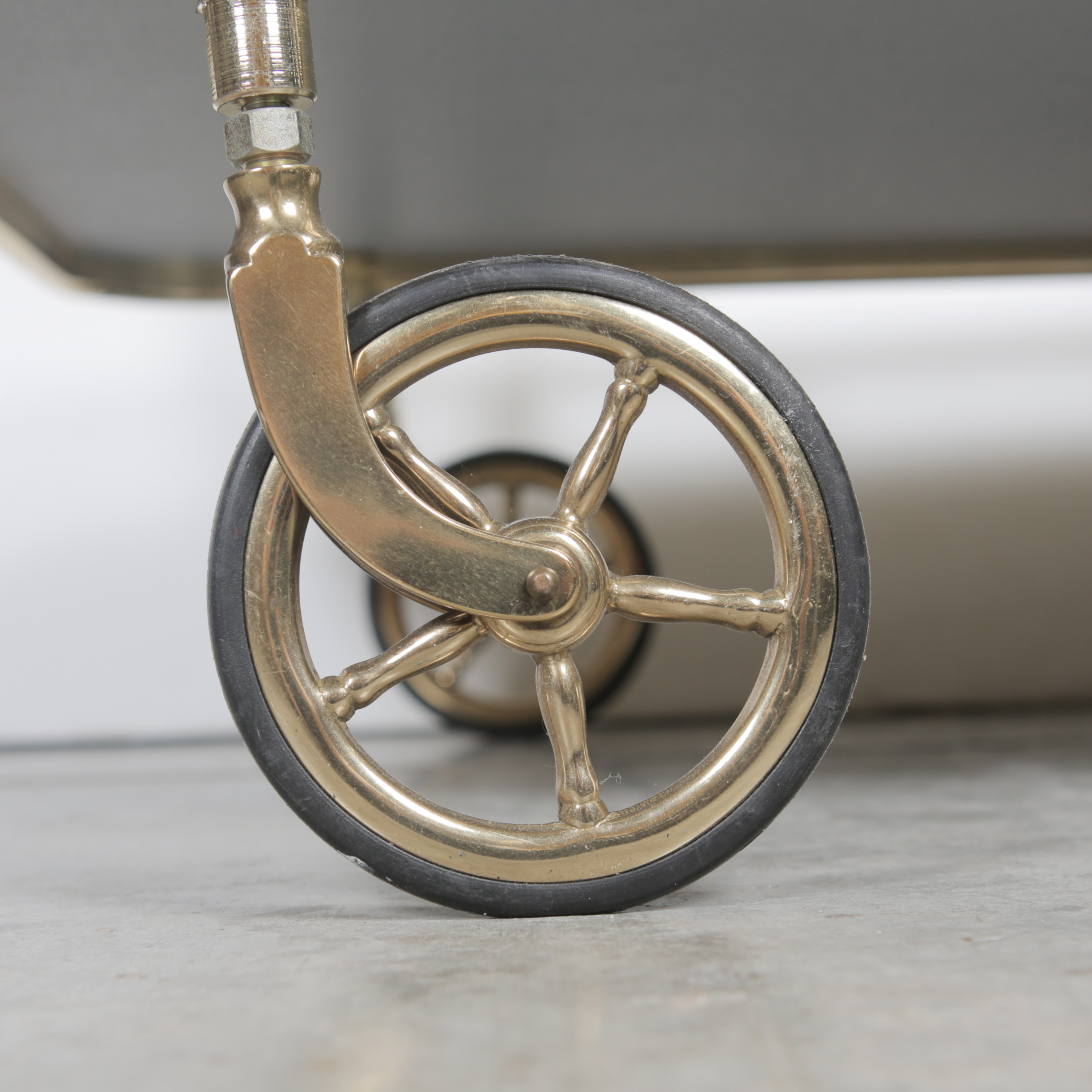 Glass and Brass Toned Bar Cart