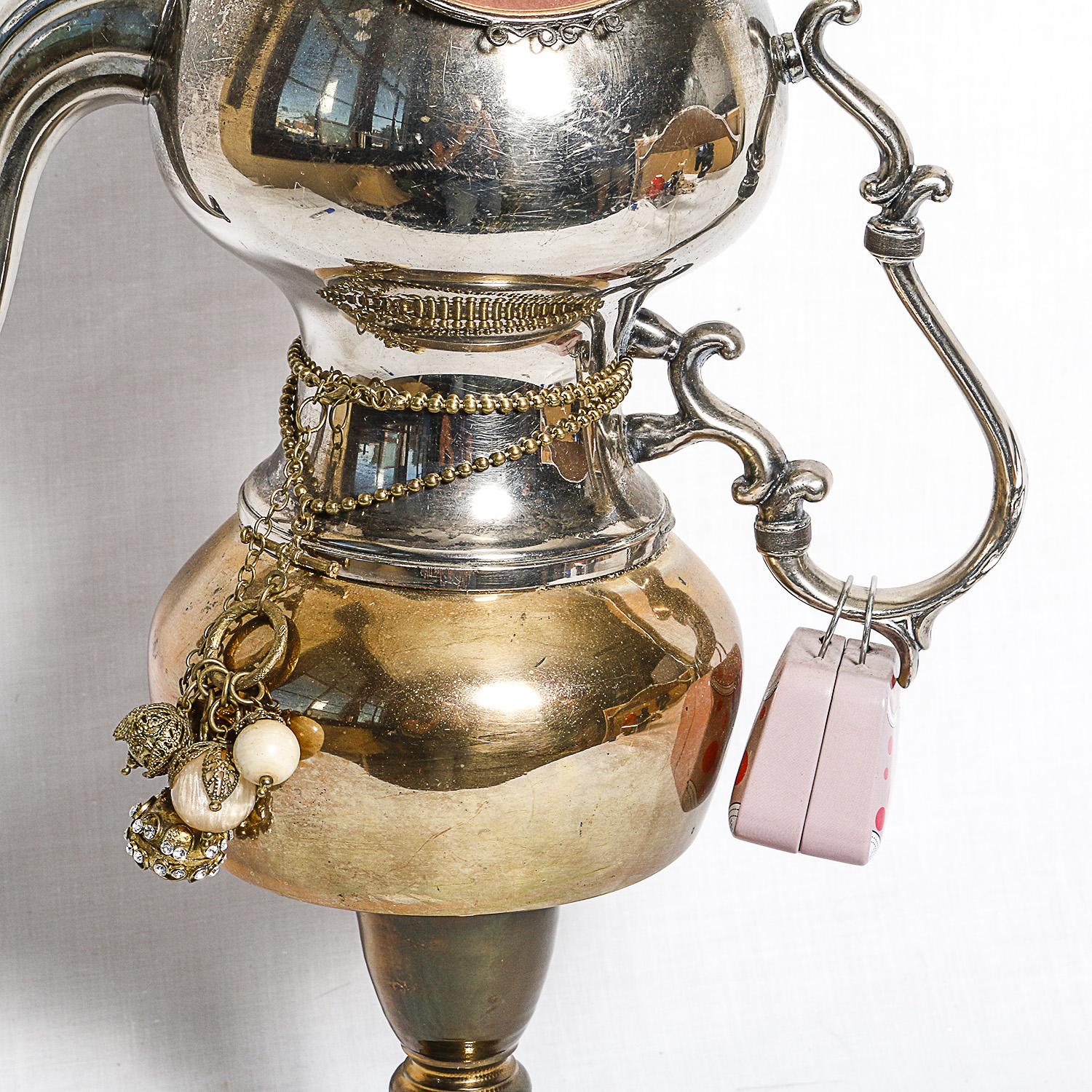 Decorative Silver Plated Teapot Sculptre