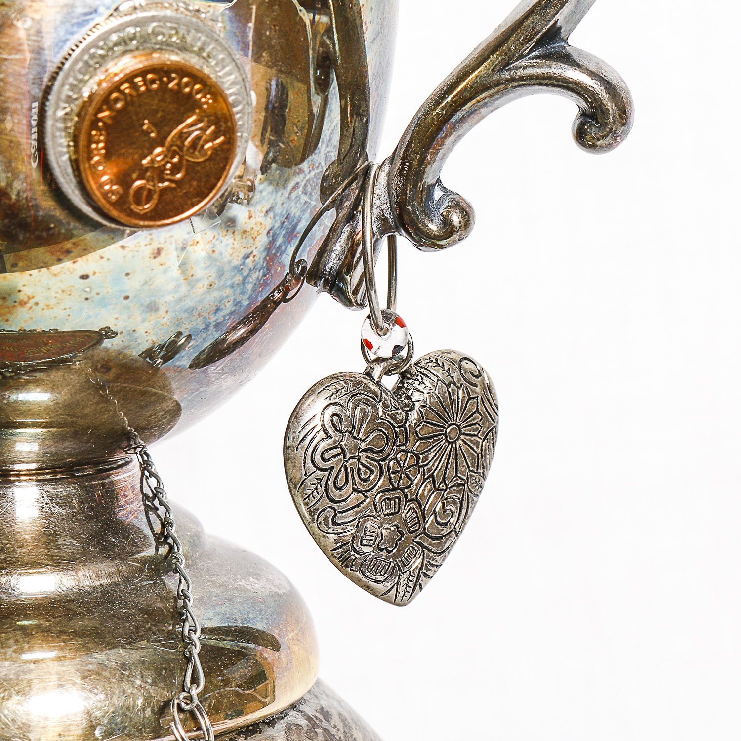 Decorative Silver Plated Teapot Sculptre