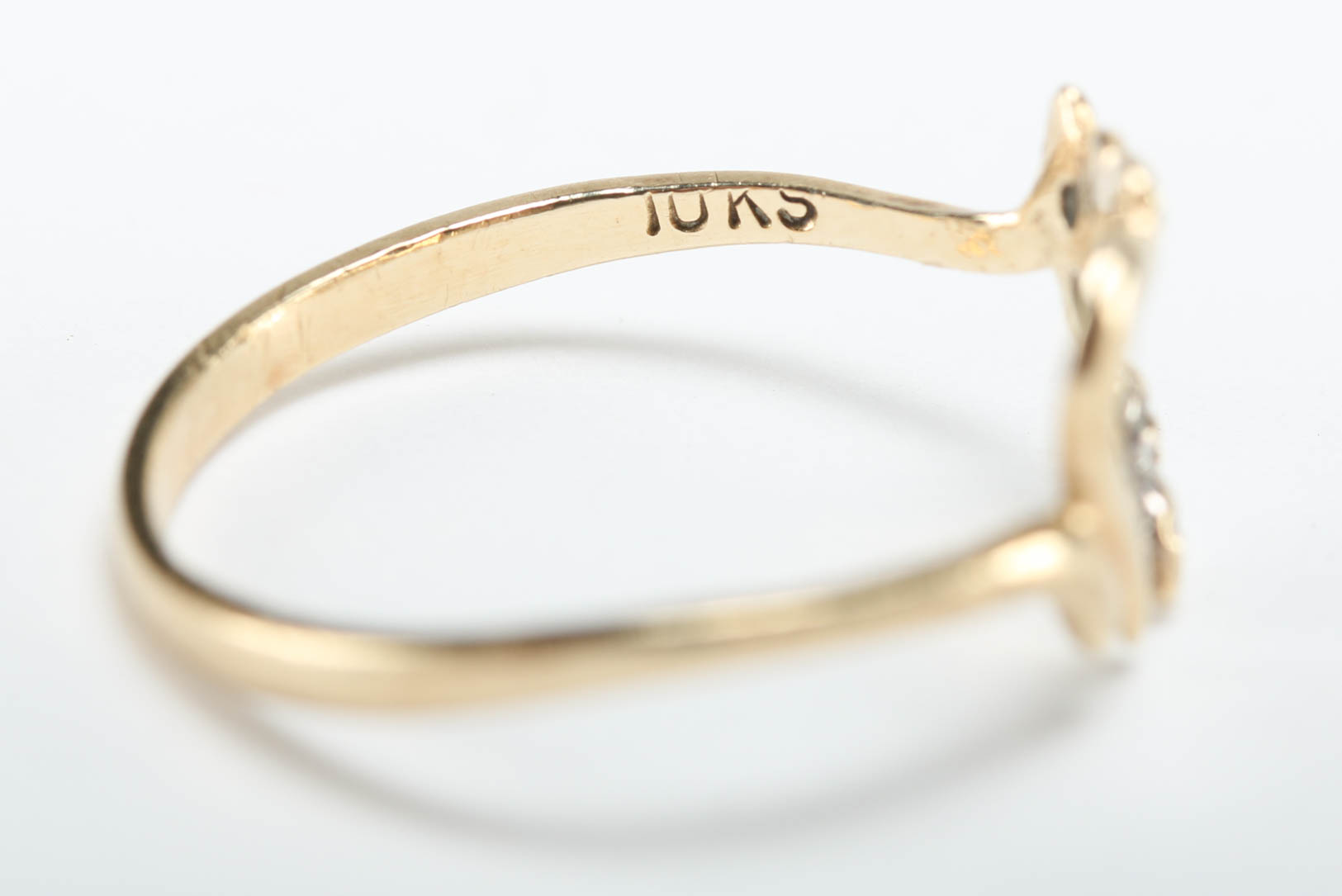 10K Yellow Gold Diamond Heart Ring