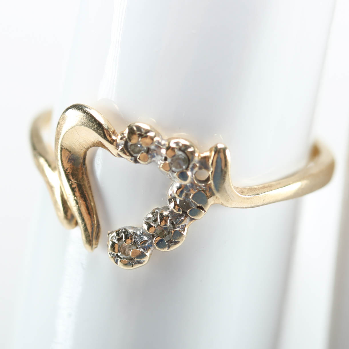 10K Yellow Gold Diamond Heart Ring