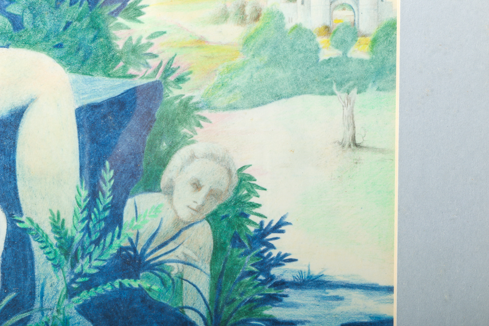 Dale Ross Signed Drawing "Leda And The Swan"