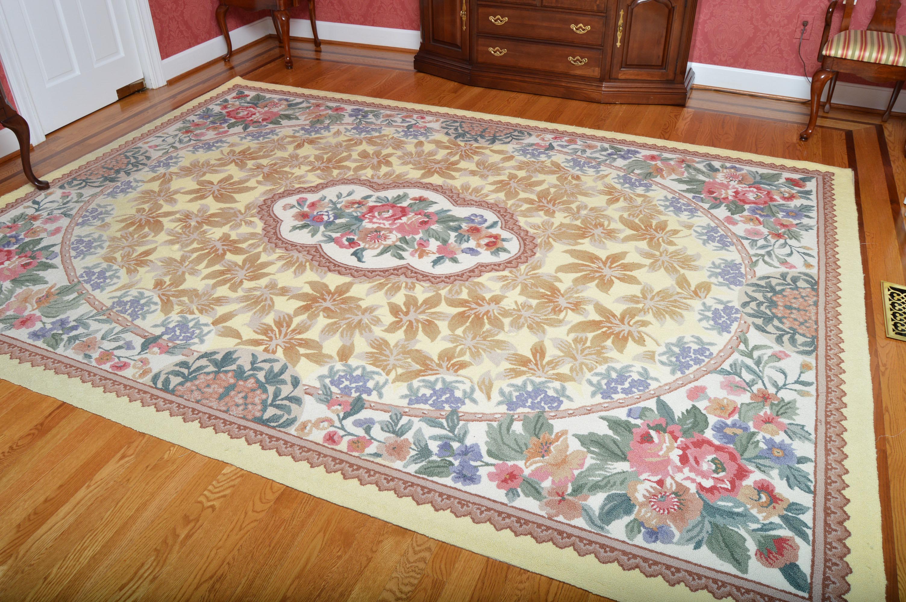 Savannah Petit Point Hand Hooked Wool Area Rug