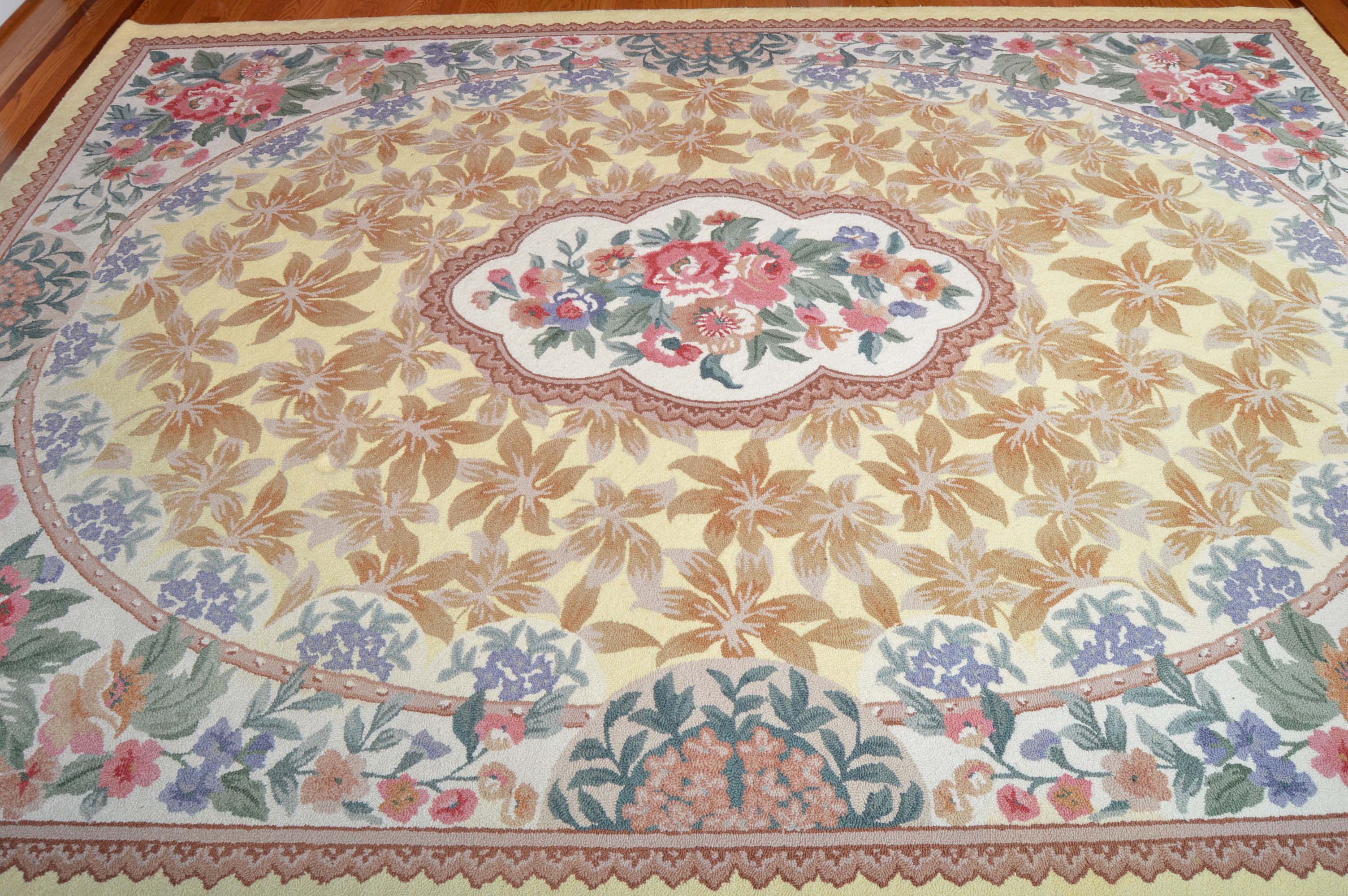 Savannah Petit Point Hand Hooked Wool Area Rug