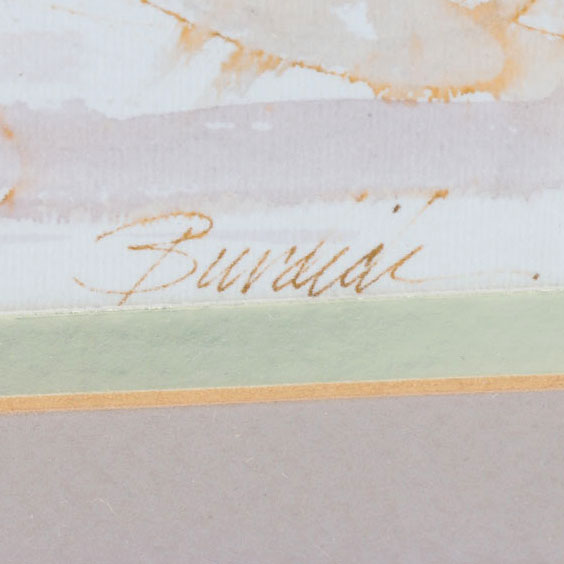 Charles Burdick Signed Original Drawing "Leda and The Swan"