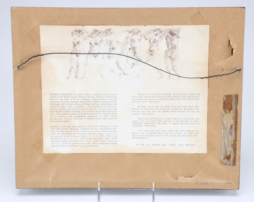 Charles Burdick Signed Original Drawing "Leda and The Swan"