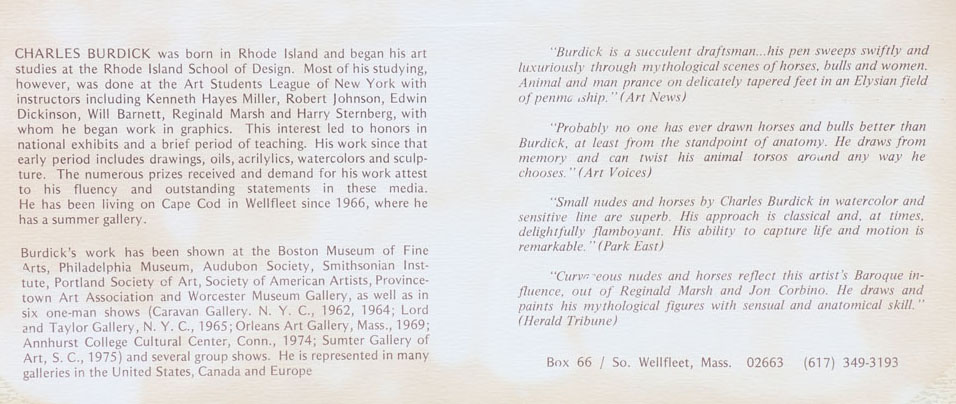 Charles Burdick Signed Original Drawing "Leda and The Swan"