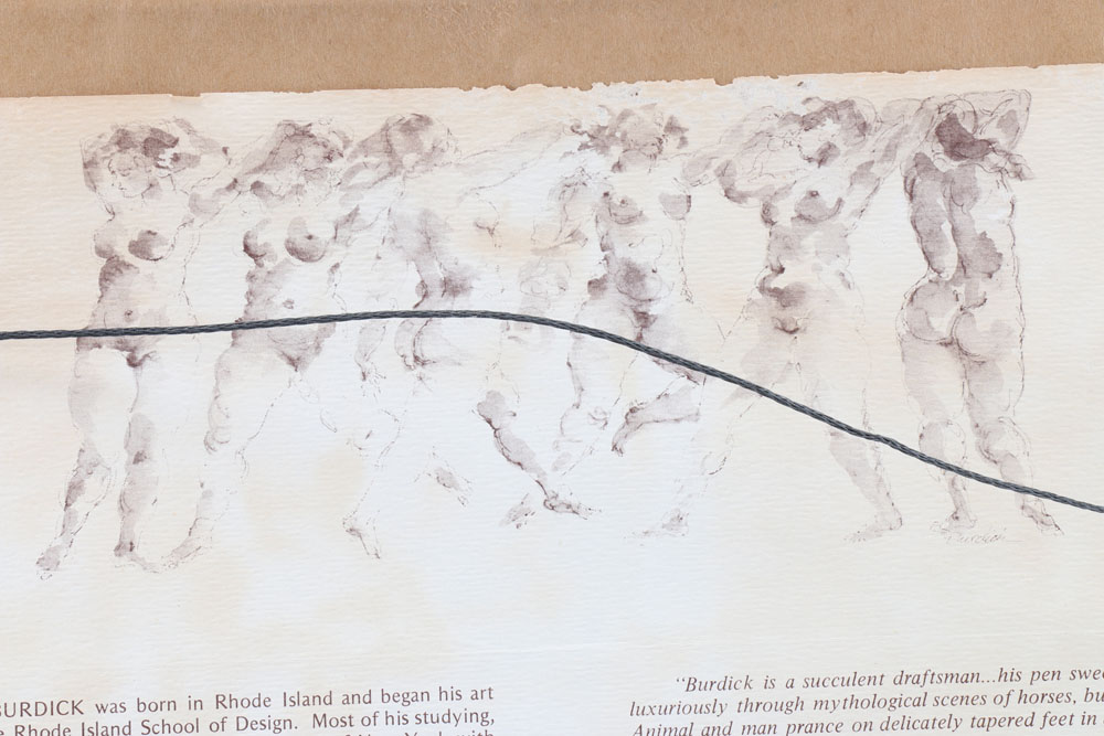 Charles Burdick Signed Original Drawing "Leda and The Swan"