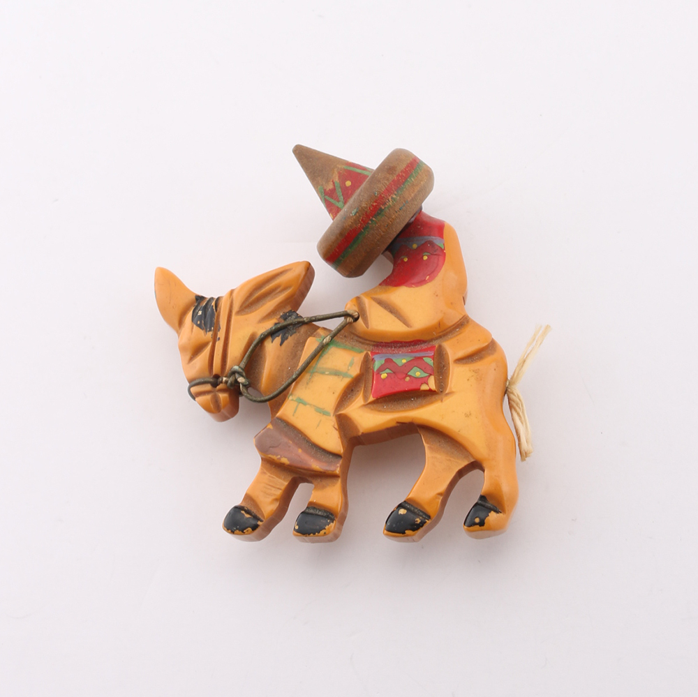 Mexican Styled Bakelite Brooch