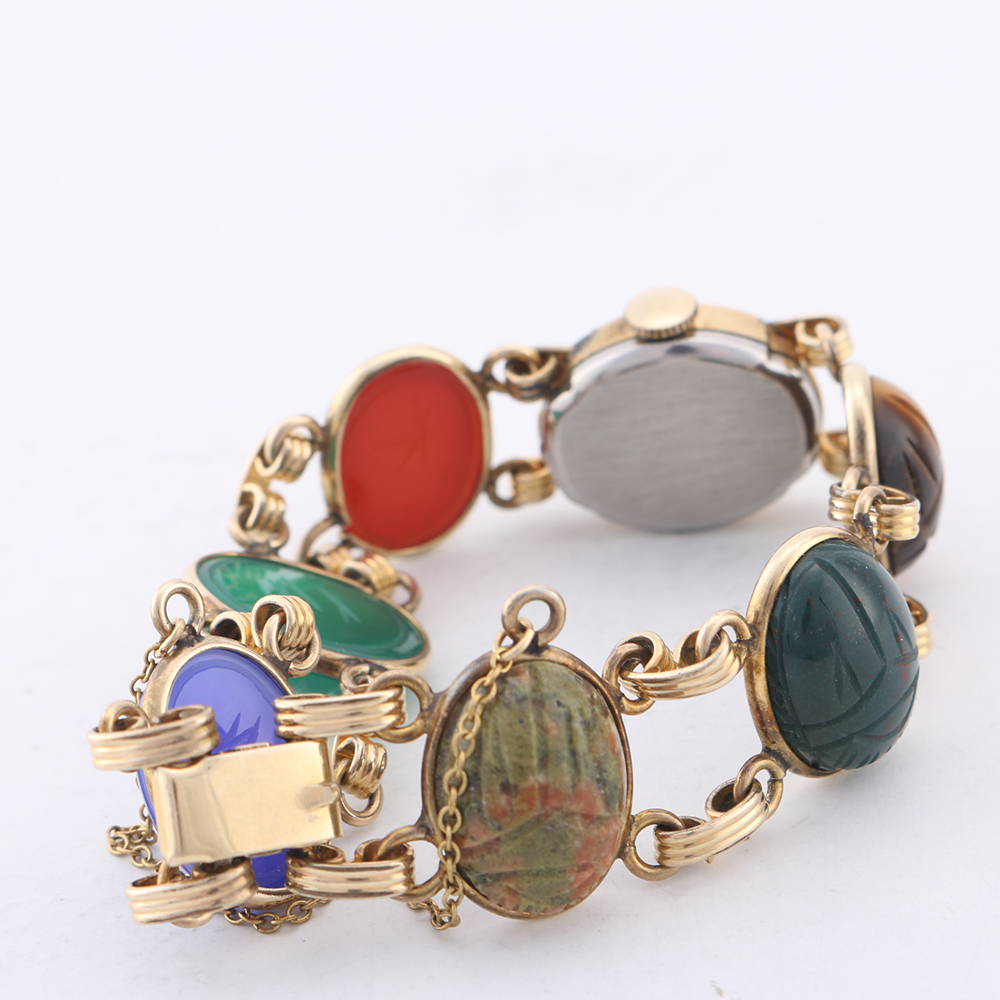 Gold Tone Stone Jewelry