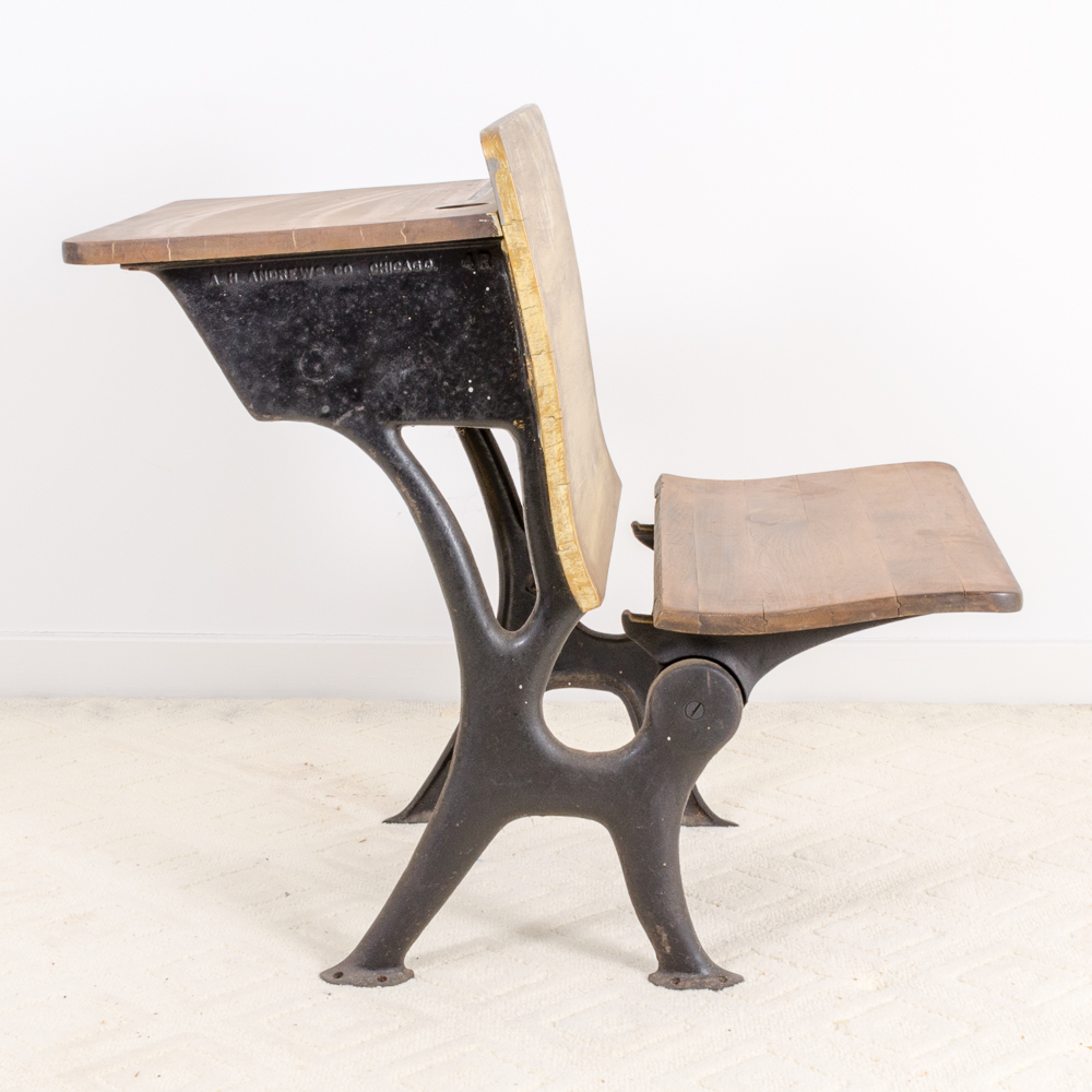 Set of Antique School Desks and Chairs