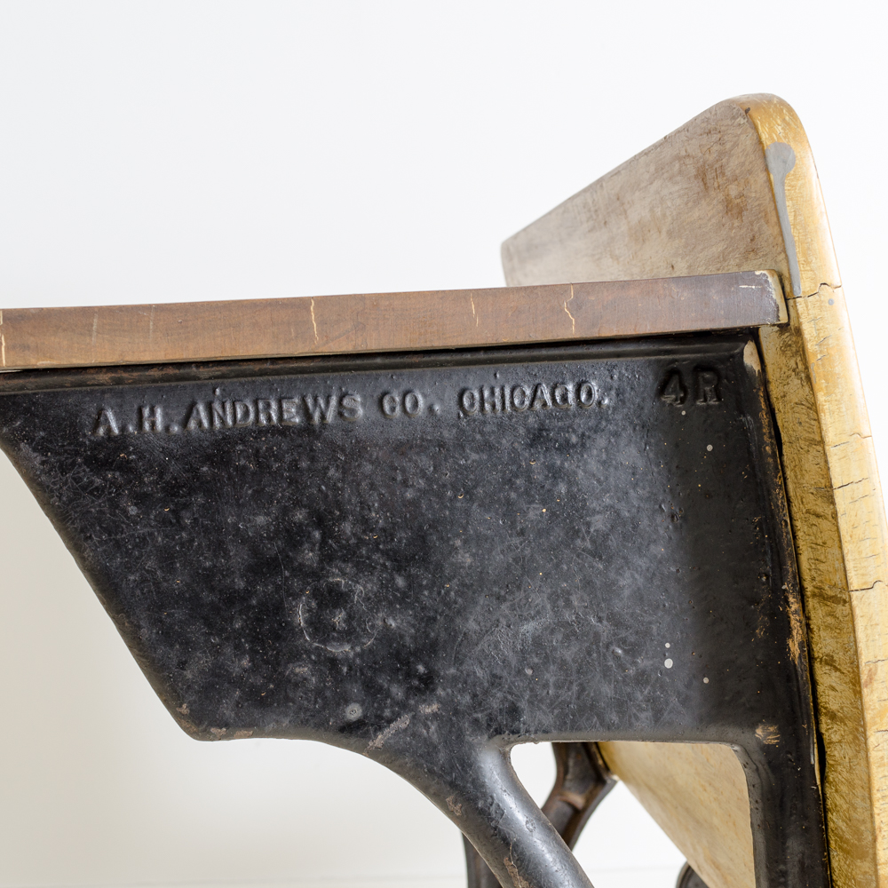 Set of Antique School Desks and Chairs