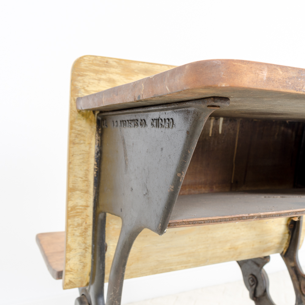 Set of Antique School Desks and Chairs