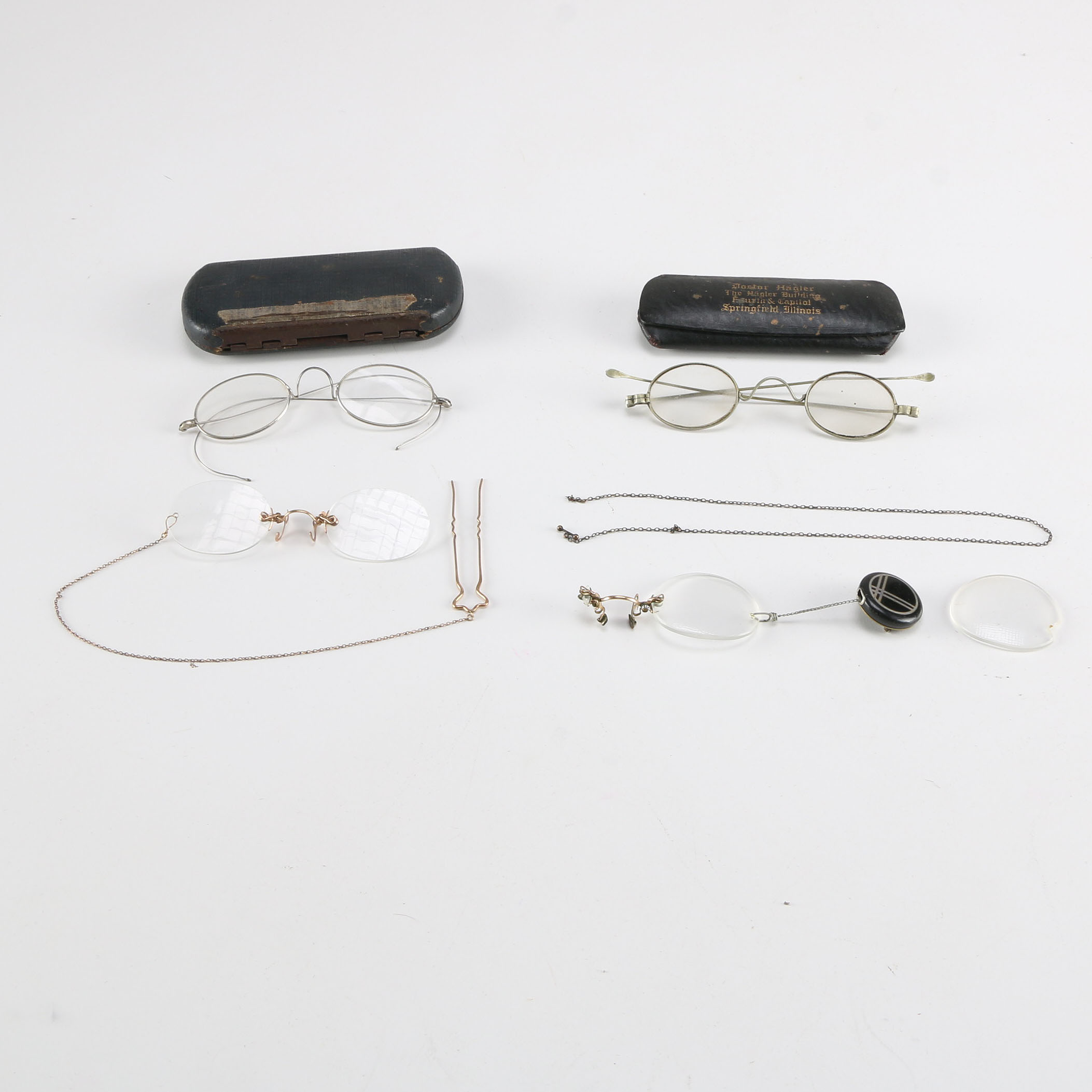 Collection of Vintage Stainless Steel Frame Eyeglasses and other Eyewear
