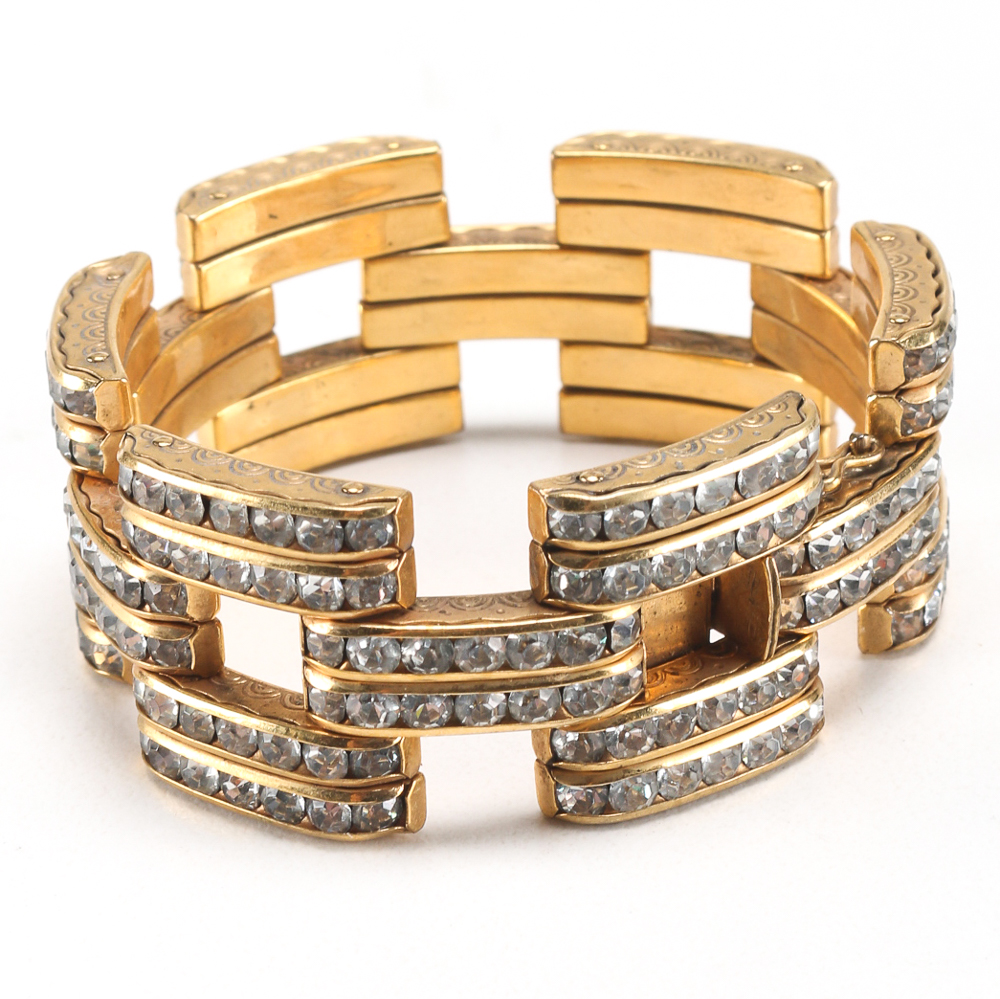 Gold Toned Costume Link Bracelet