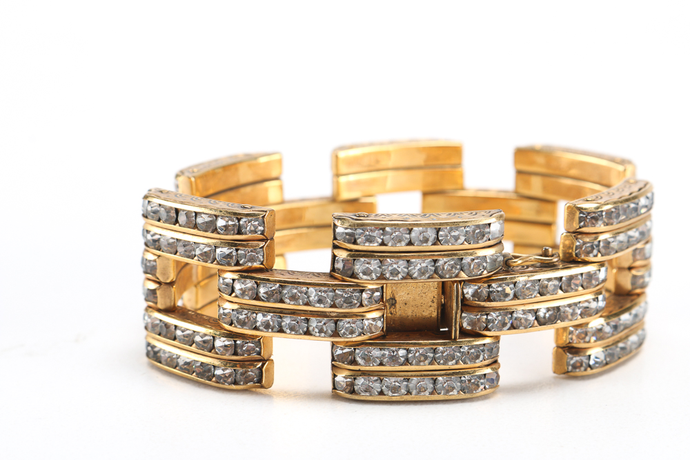 Gold Toned Costume Link Bracelet