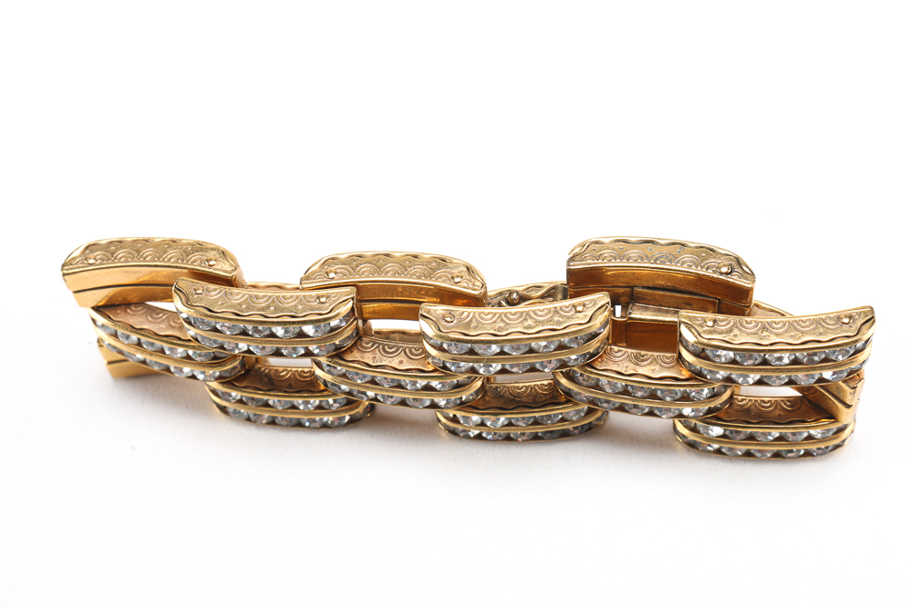 Gold Toned Costume Link Bracelet