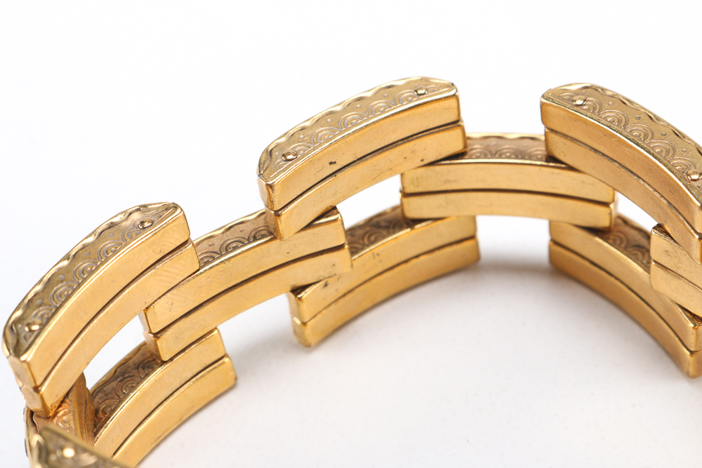 Gold Toned Costume Link Bracelet
