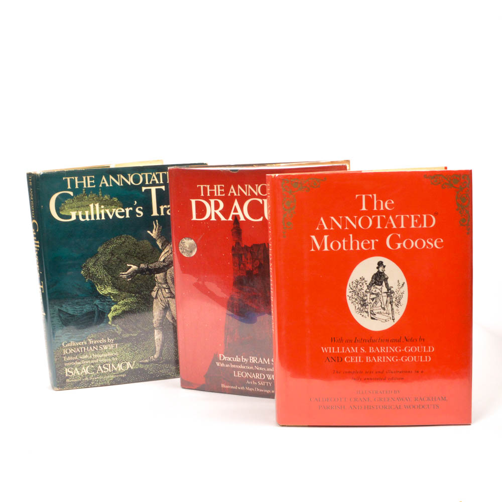 Annotated "Gulliver's Travels," "Dracula," and "Mother Goose"