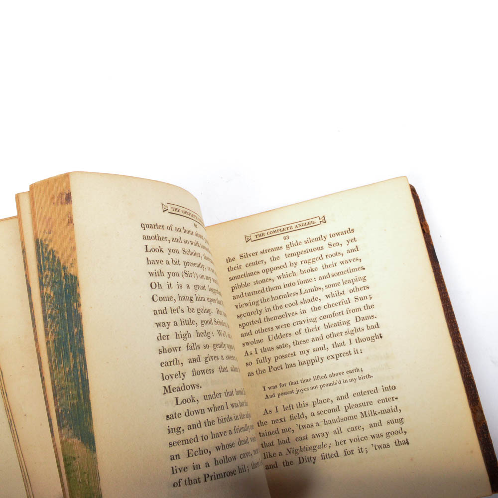 1810 Facsimile Edition "Compleat Angler" with Fore-Edge Painting by Isaac Walton