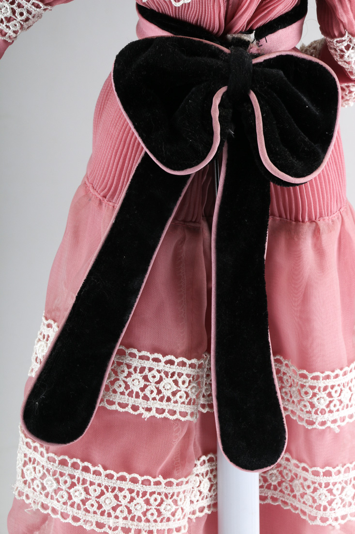 Vintage Doll in Mauve and Lace Dress