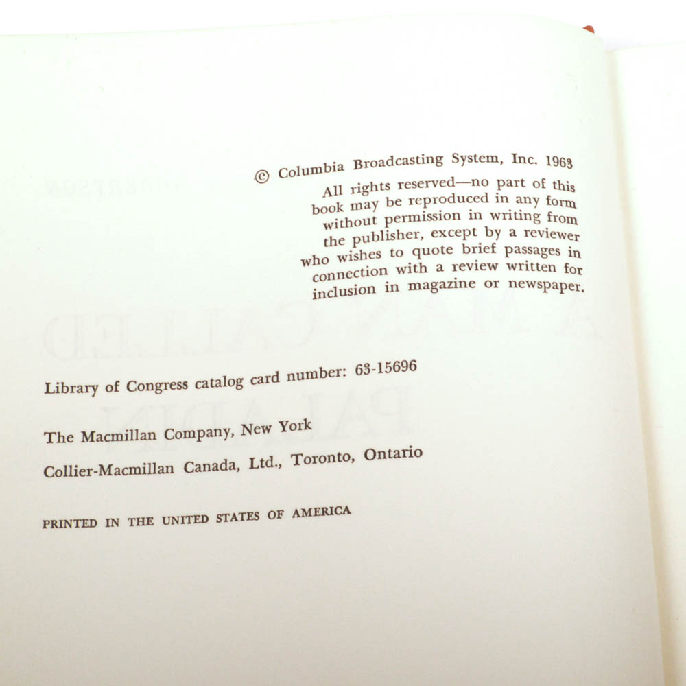 First Edition 1963 "A Man Called Paladin" by Frank C. Robertson