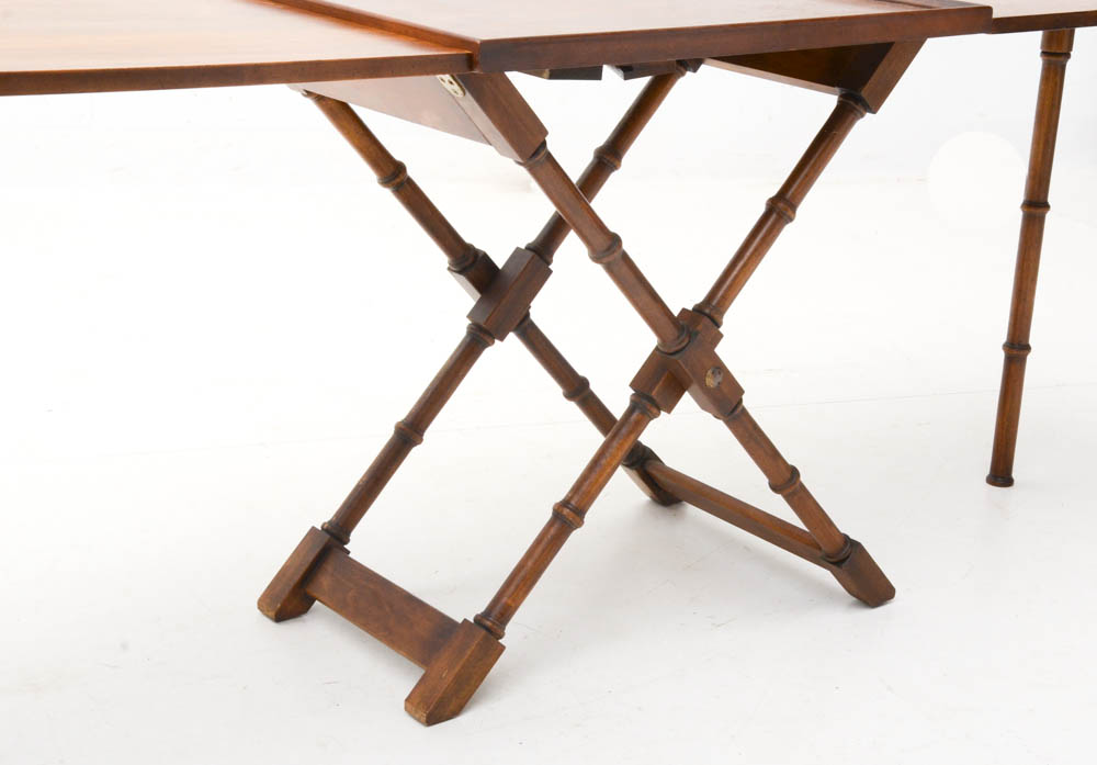 Mid-Century Pecan Serving Tray-Table