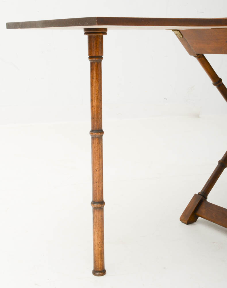 Mid-Century Pecan Serving Tray-Table