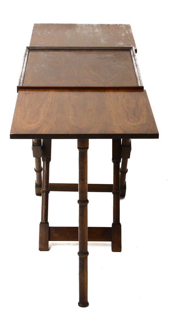 Mid-Century Pecan Serving Tray-Table