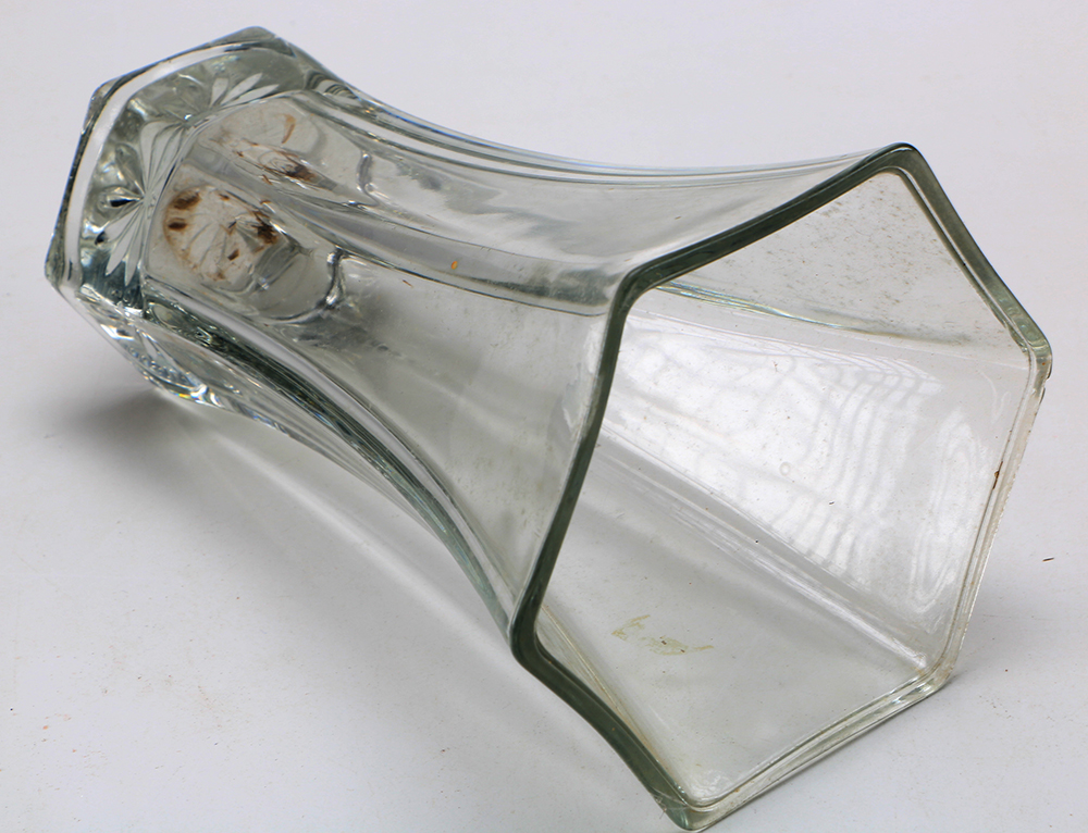 Hexagonal Hoosier Glass Vase